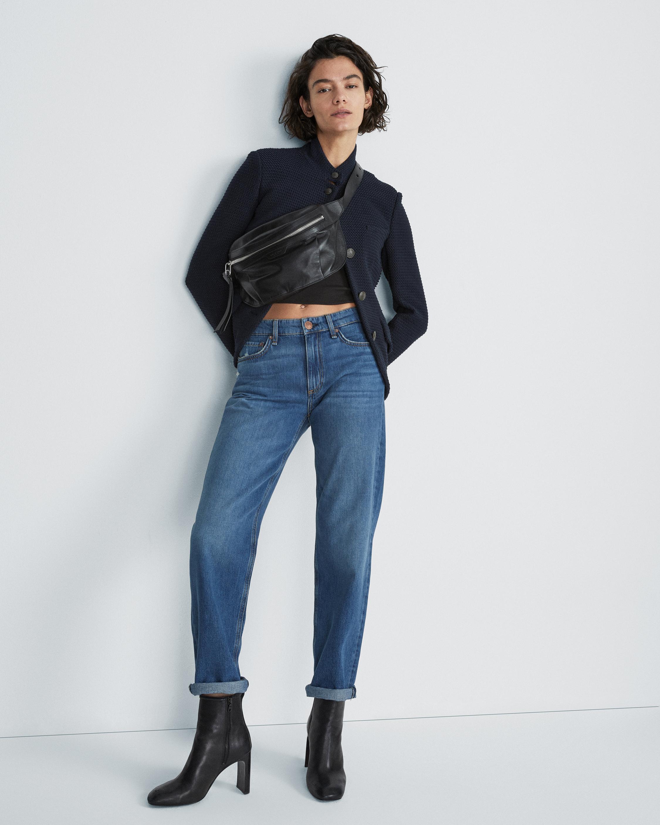 Baggy Low Rise Asymmetric Waistbboyfriend Jean