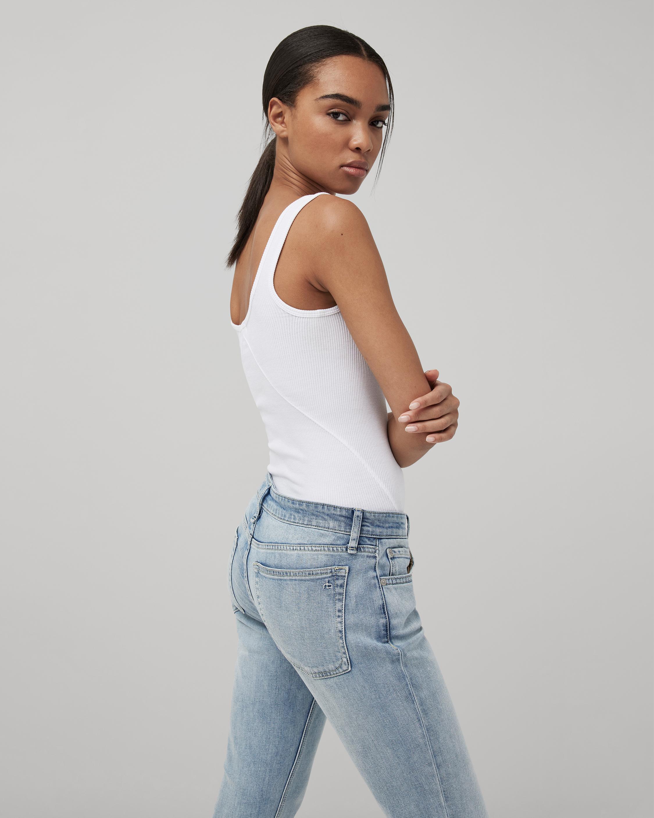 Dre Boyfriend - White Haven: Low-Rise Stretch Jean