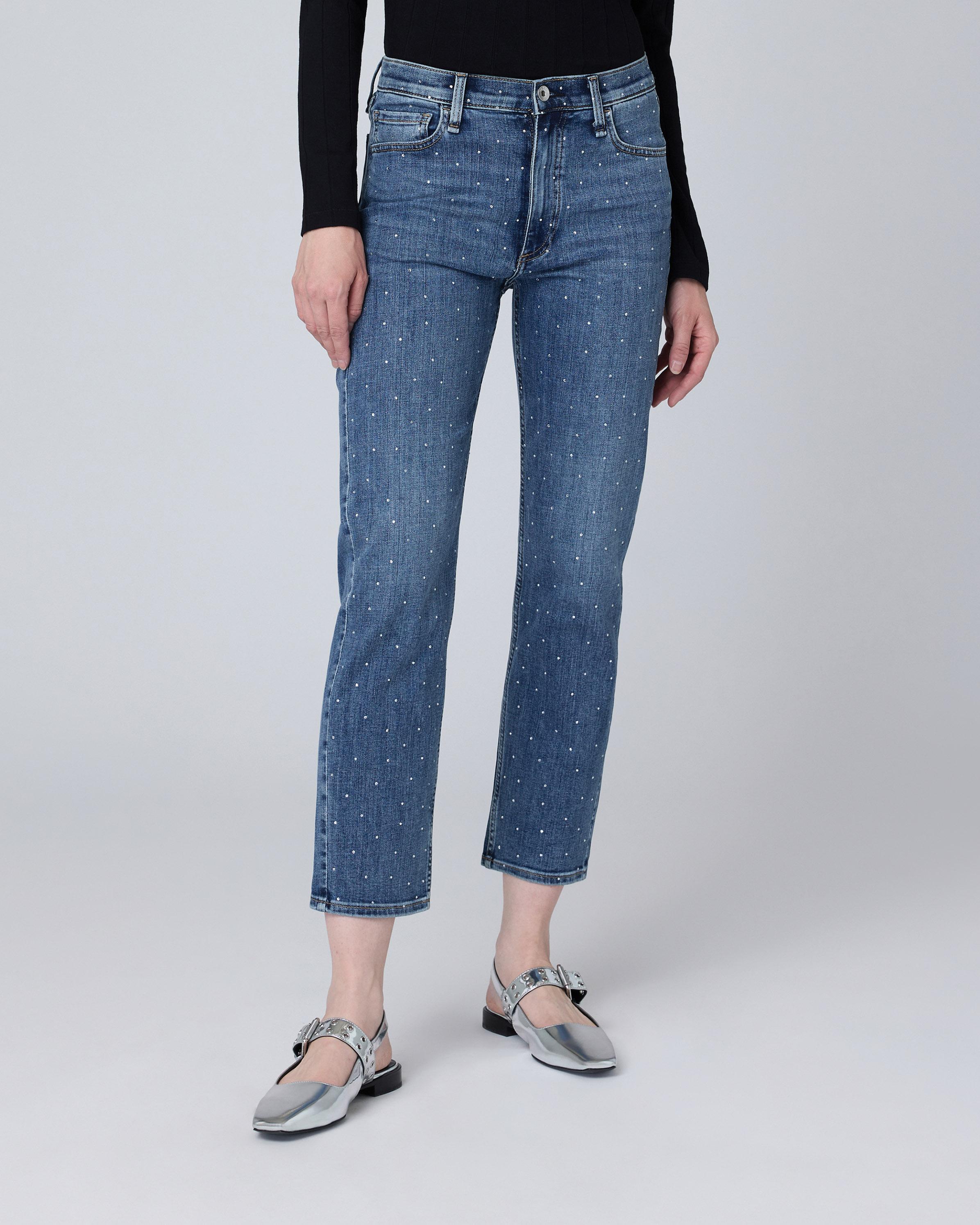 Hattie Bejeweled Ankle-Length Straight Jean image number 1