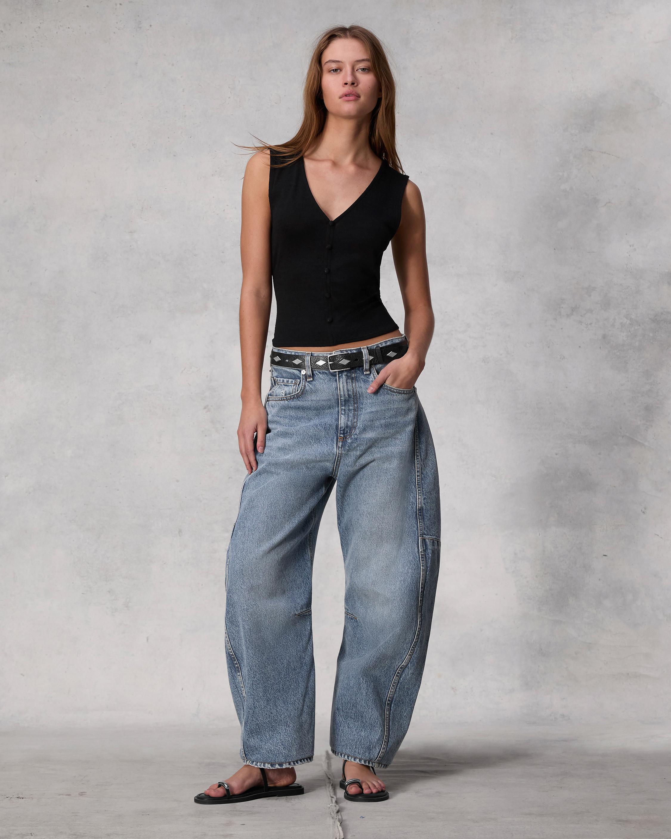 Charlie Ankle Barrel-Leg Jean