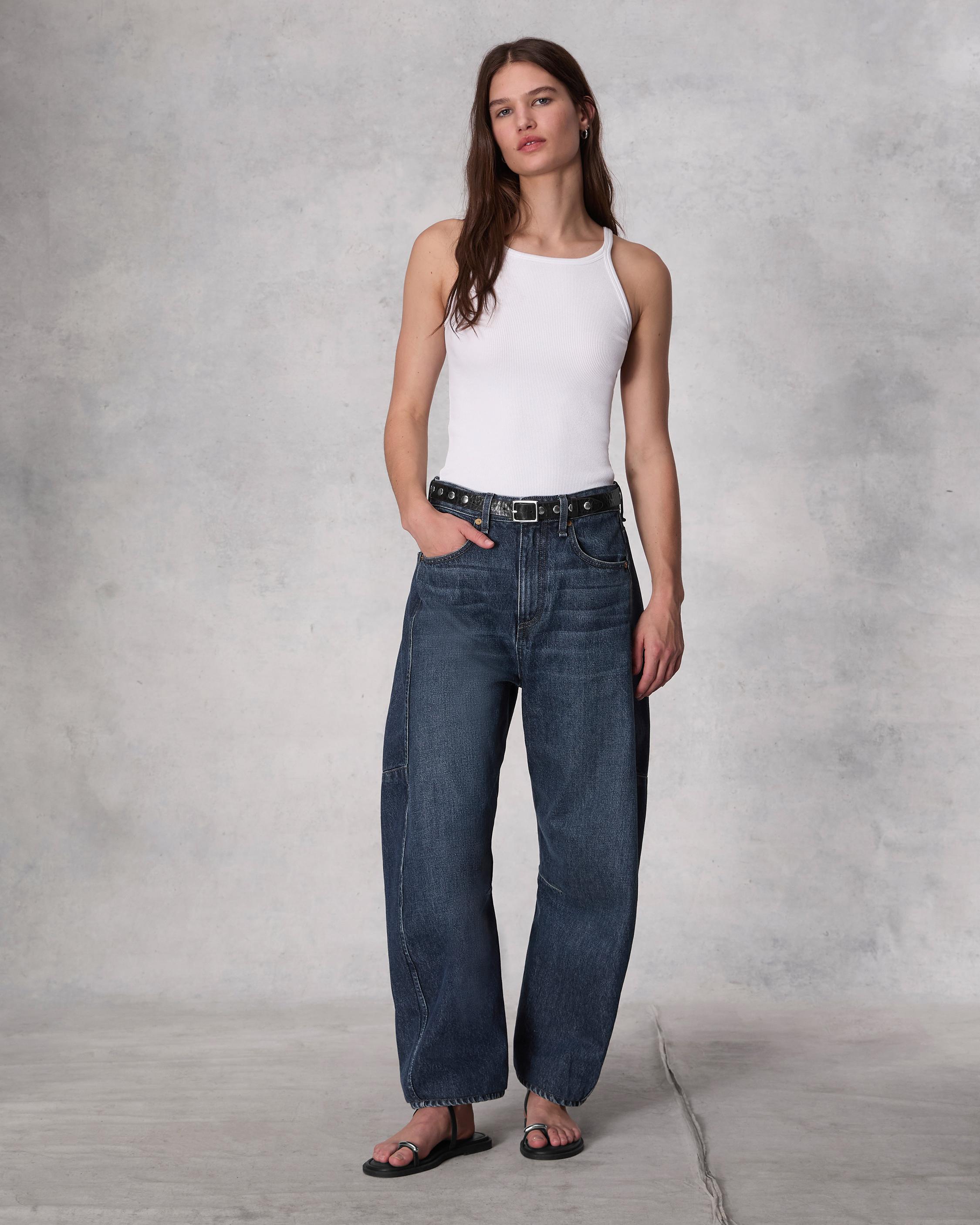 Charlie Ankle Barrel-Leg Jean