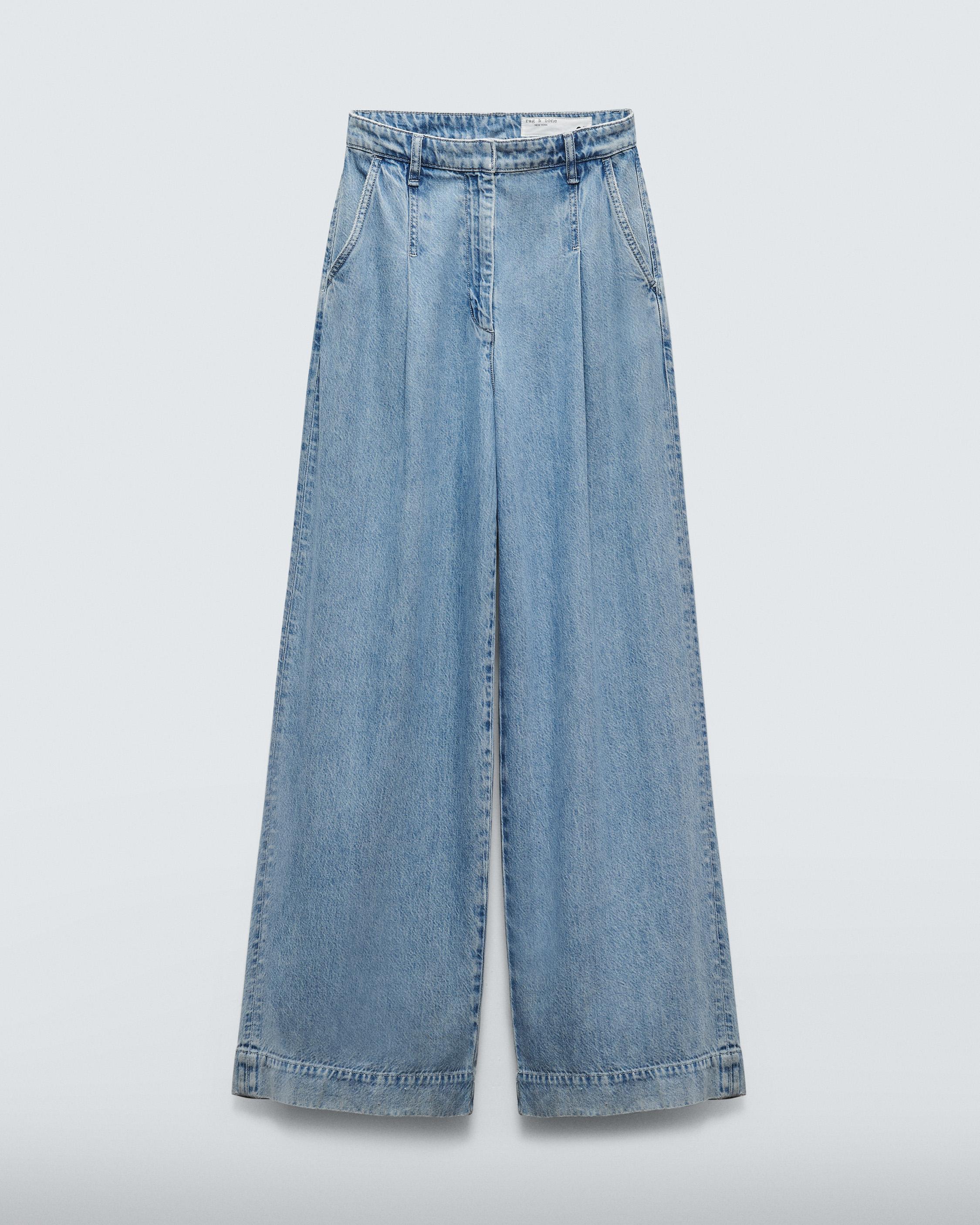 【関税込み】rag & bone ブルー Featherweight Abigale ジーンズ Featherweight Abigail Pleated Pant - Billie | rag & bone