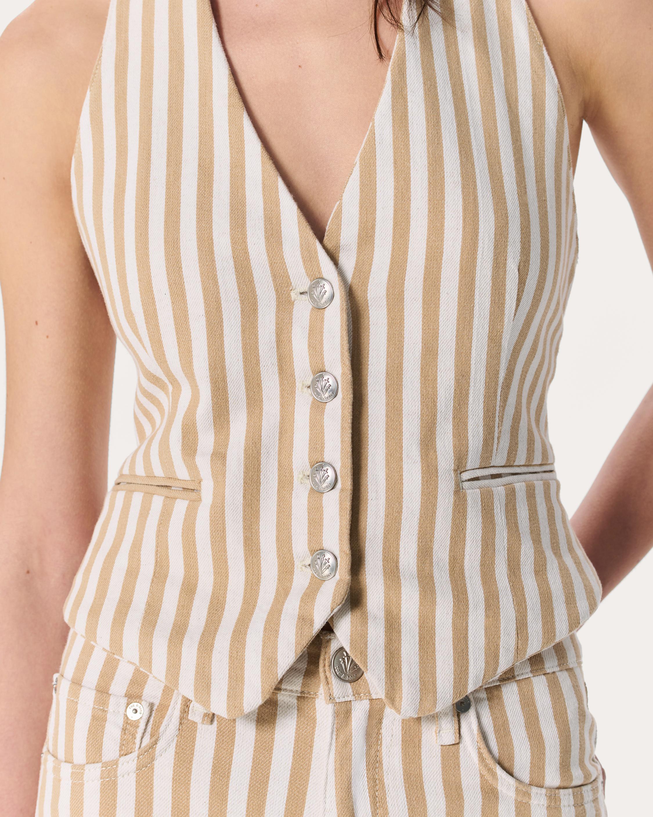 Ethel Striped Denim Vest image number 4