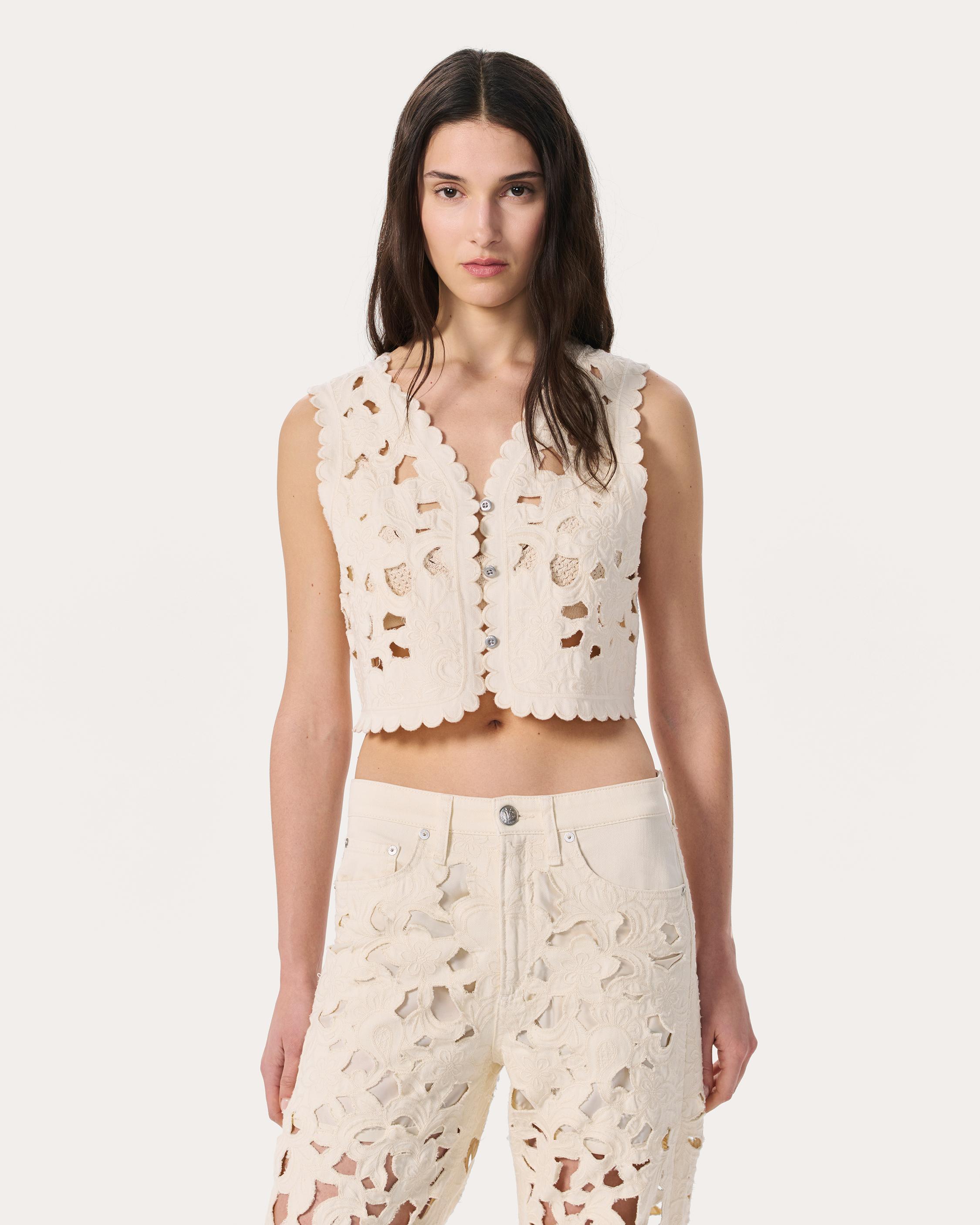 Buy the Coralie Cutout Denim Vest | rag & bone UK