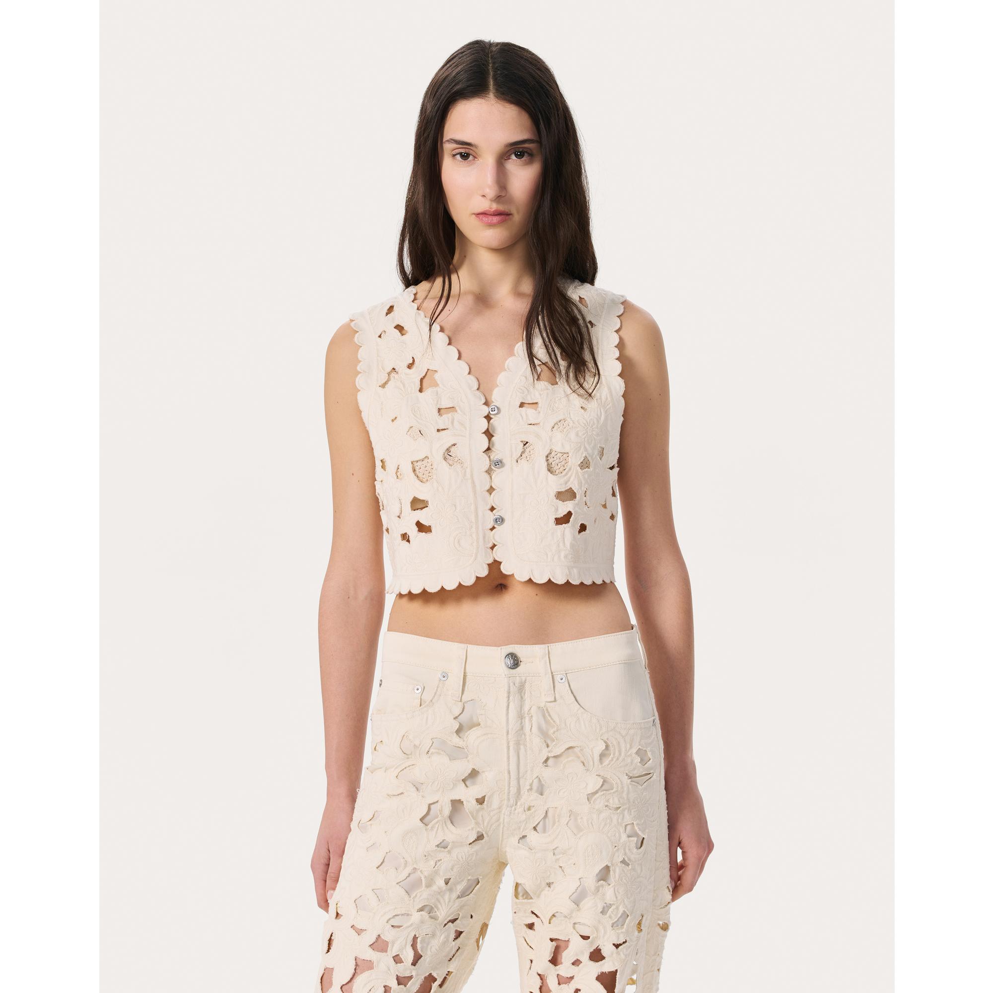 Coralie Cutout Denim Vest