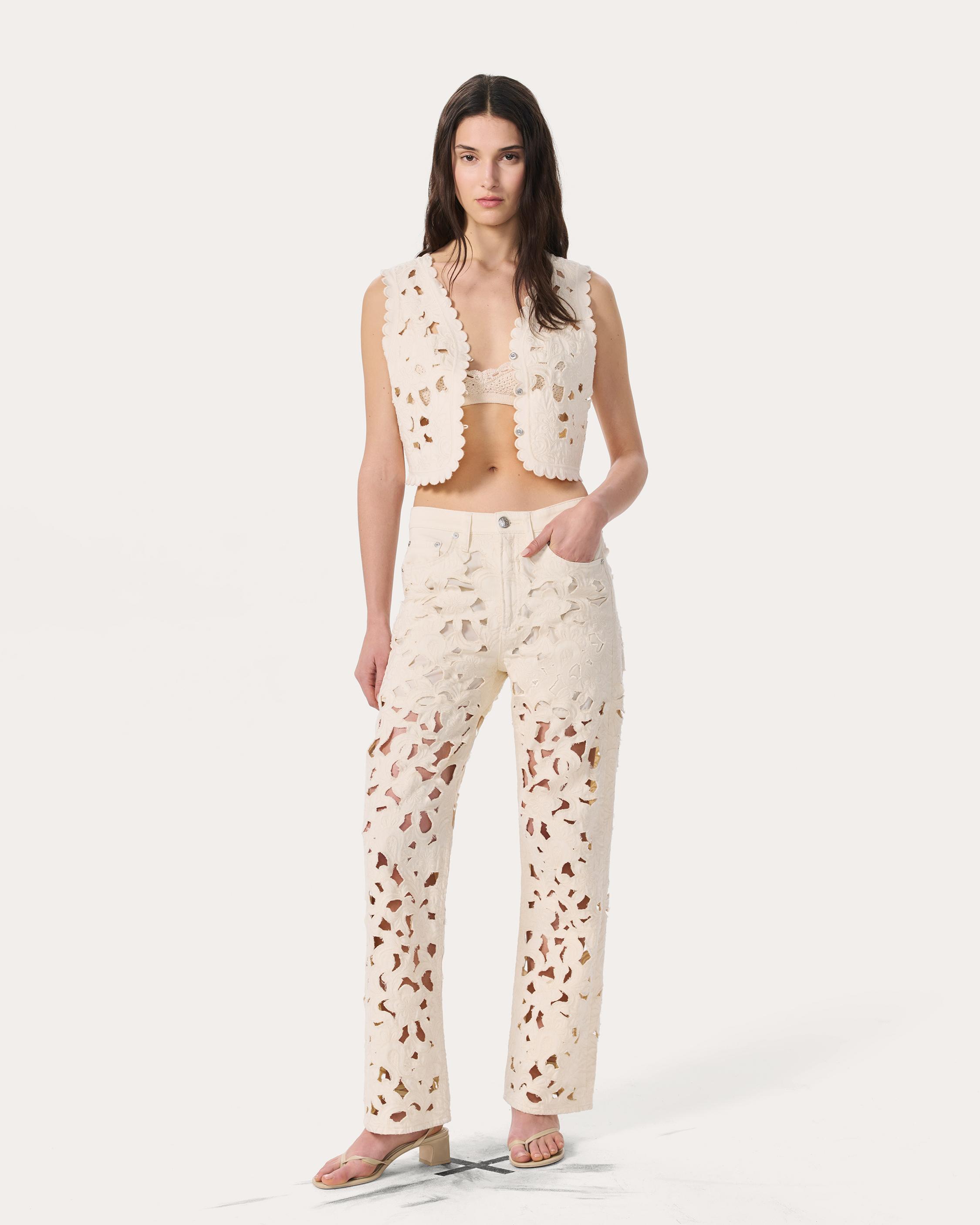 Coralie Cutout Denim Vest - image 3