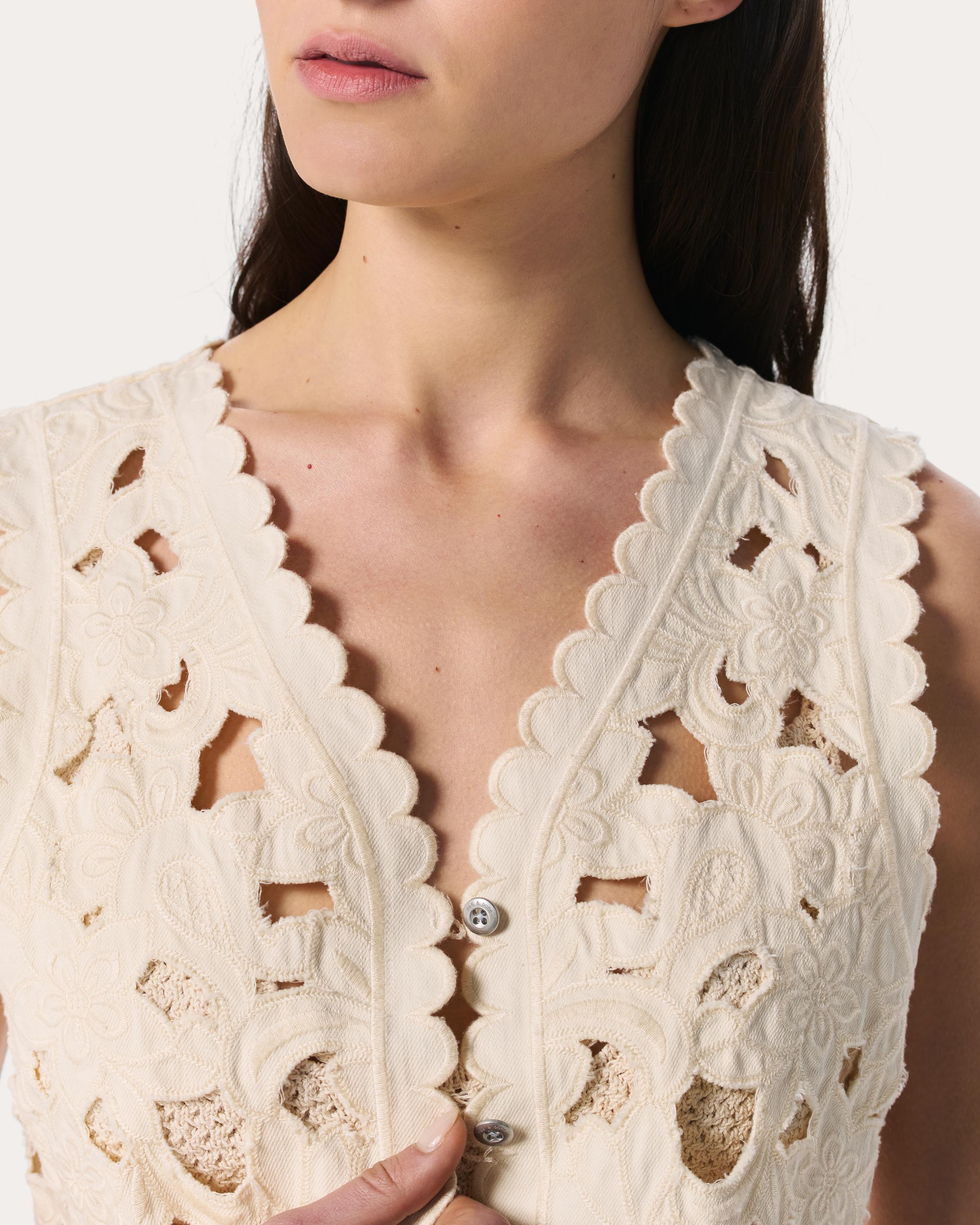 Coralie Cutout Denim Vest image number 4