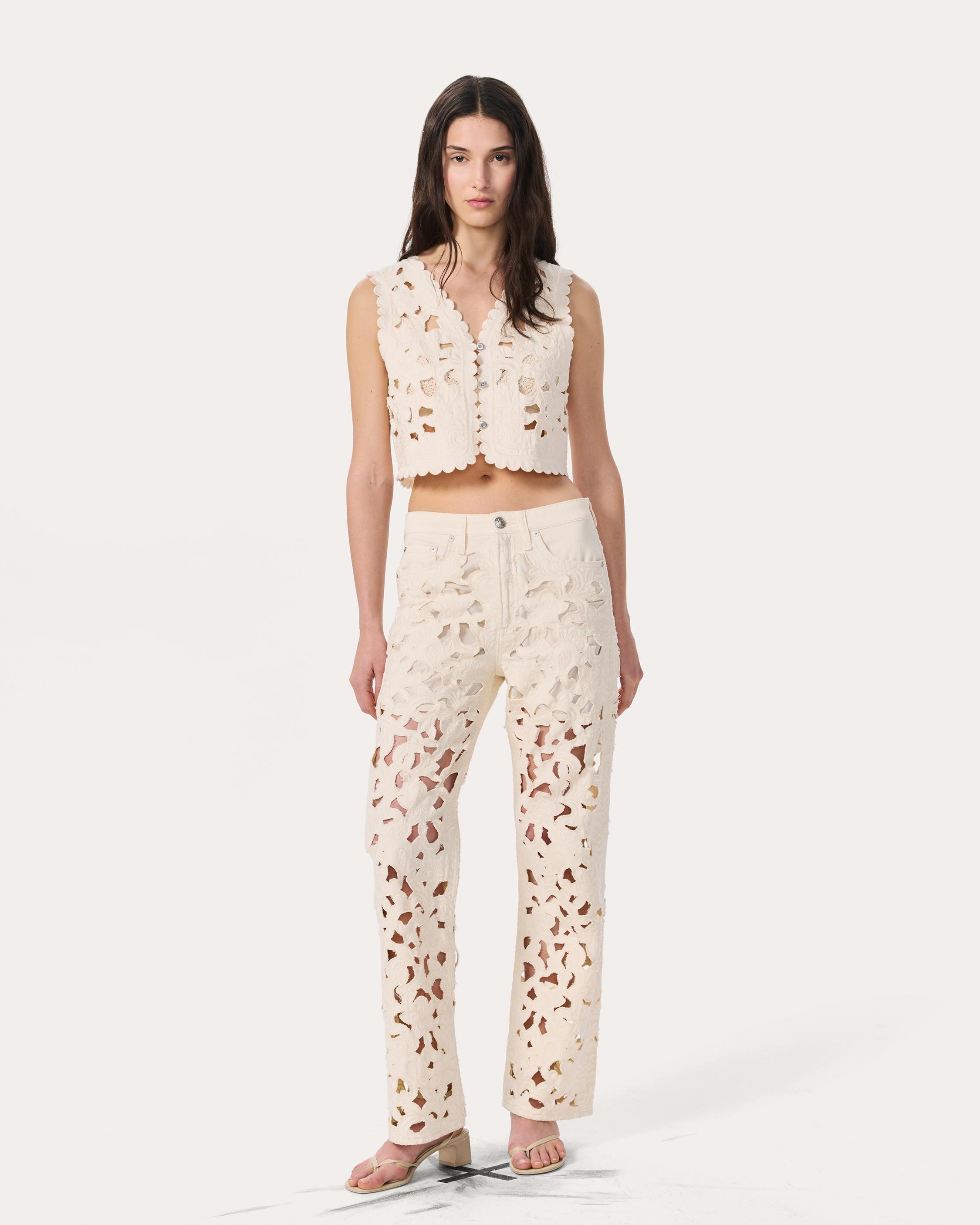 Coralie Cutout Denim Vest image number 7