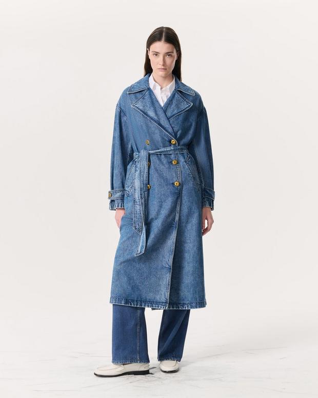 Featherweight Alora Denim Trench Coat - Beekman | rag & bone Featherweight Alora Denim Trench Coat - Beekman | rag & bone