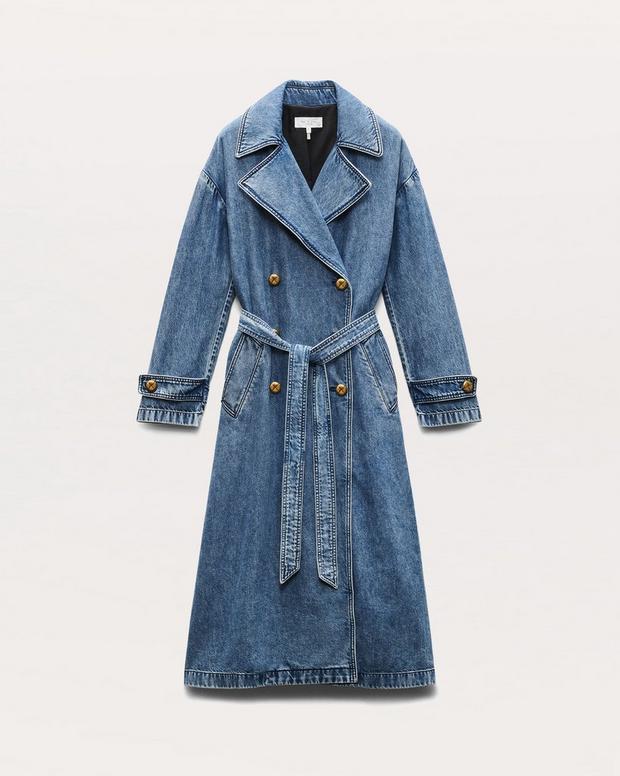 Featherweight Alora Denim Trench Coat - Beekman | rag & bone Featherweight Alora Denim Trench Coat - Beekman | rag & bone