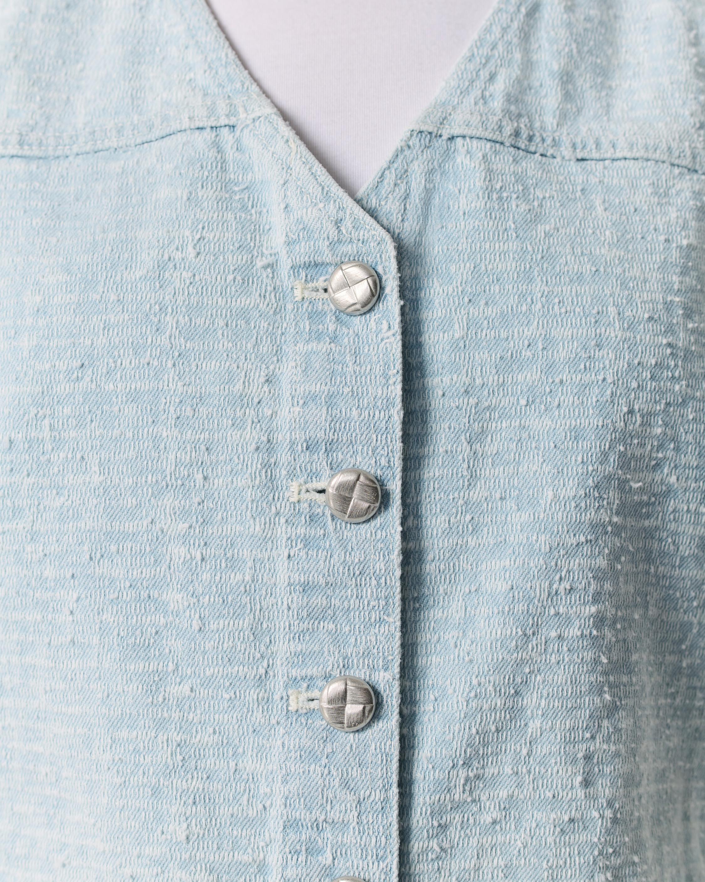 Juliana Textured Denim Vest - image 3