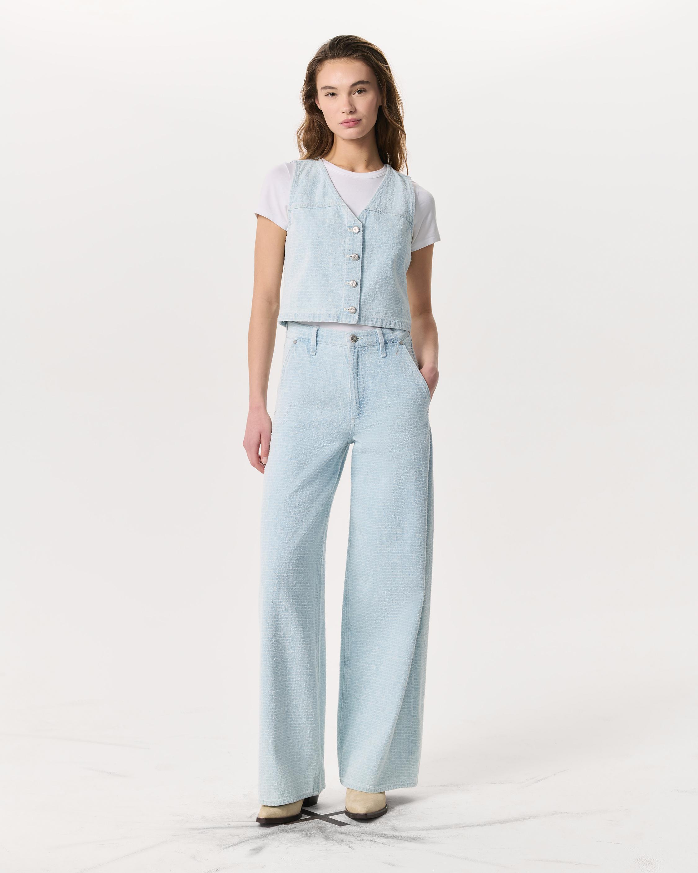 Juliana Textured Denim Vest - image 4