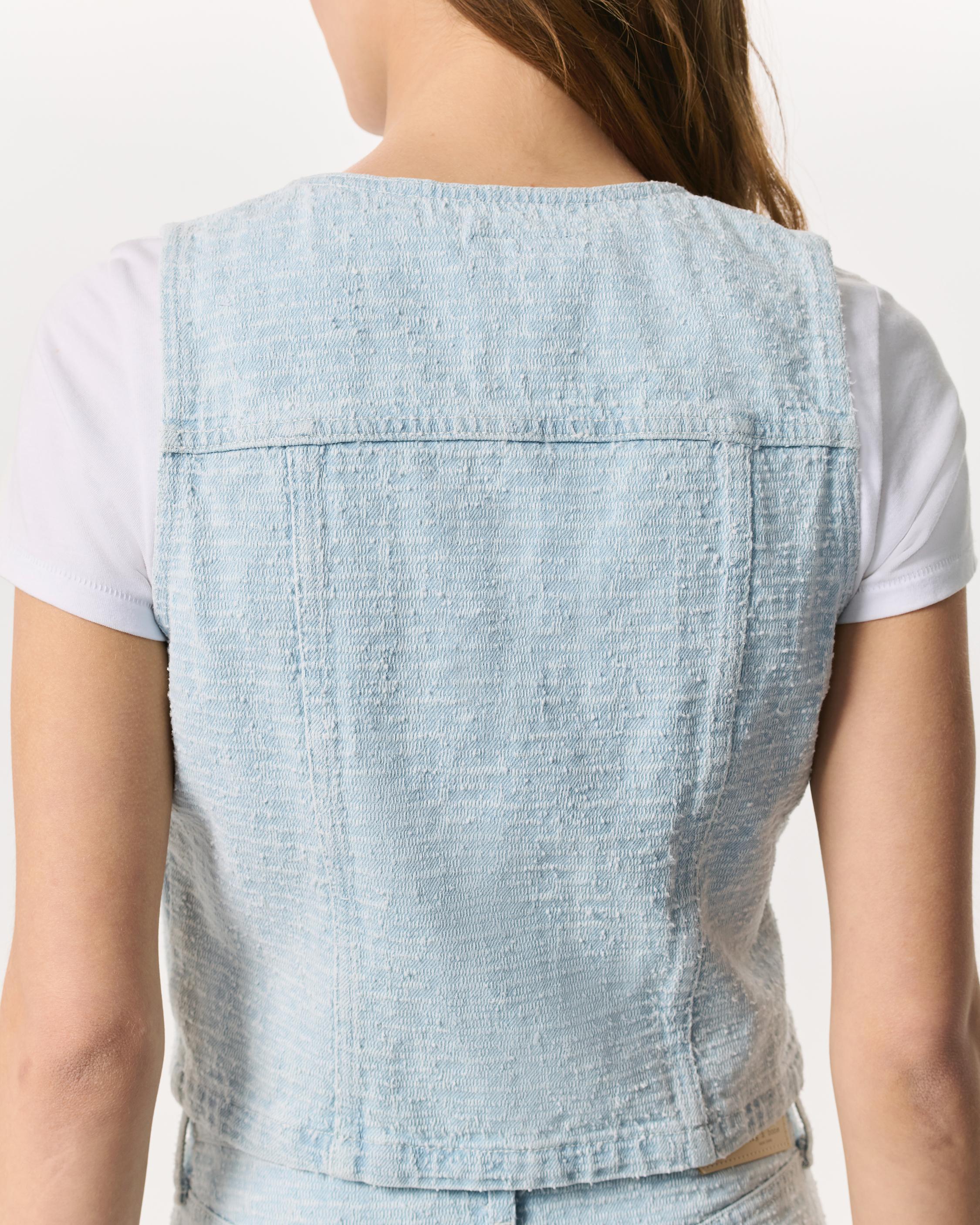Juliana Textured Denim Vest image number 6