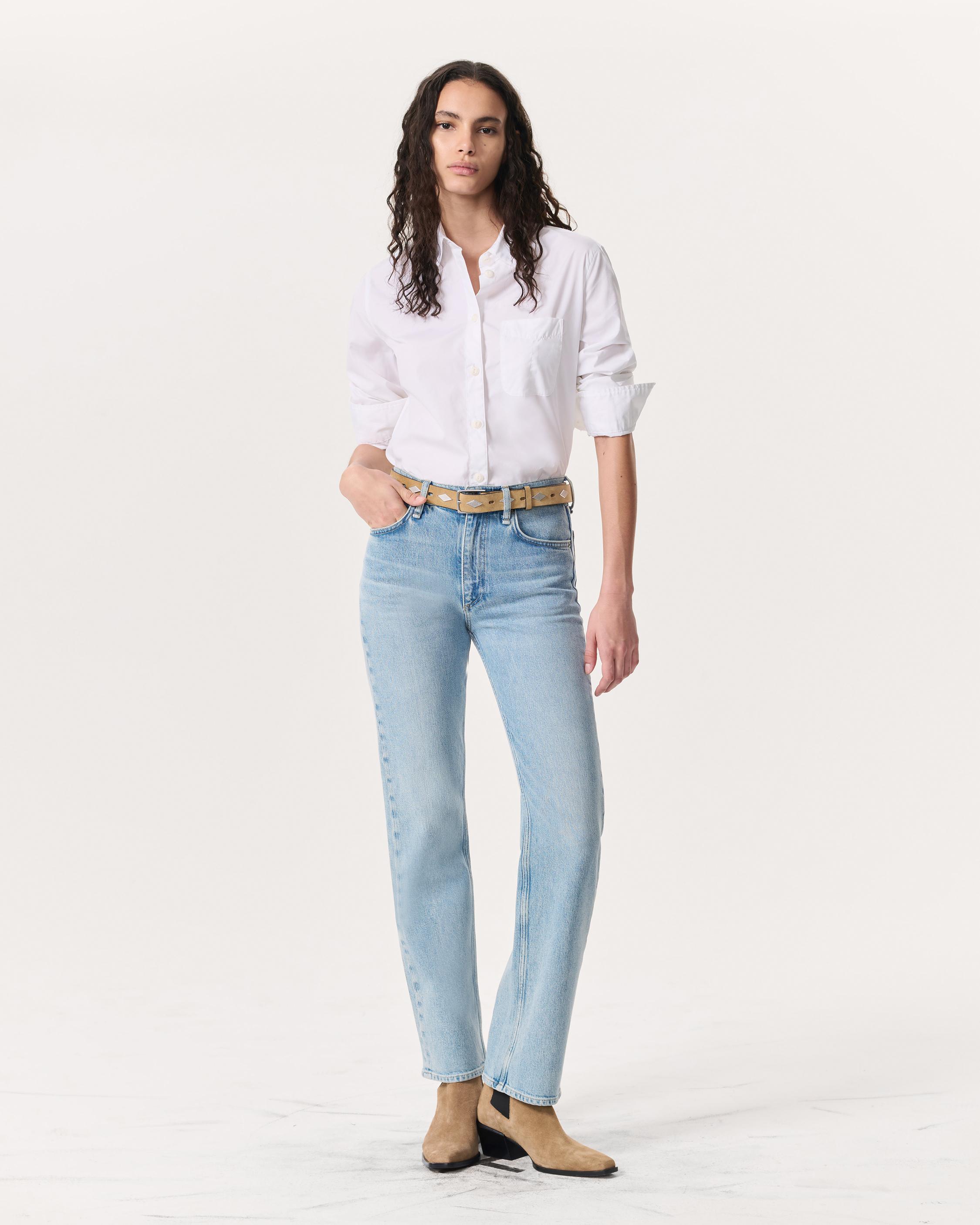 Harlow striped jeans top