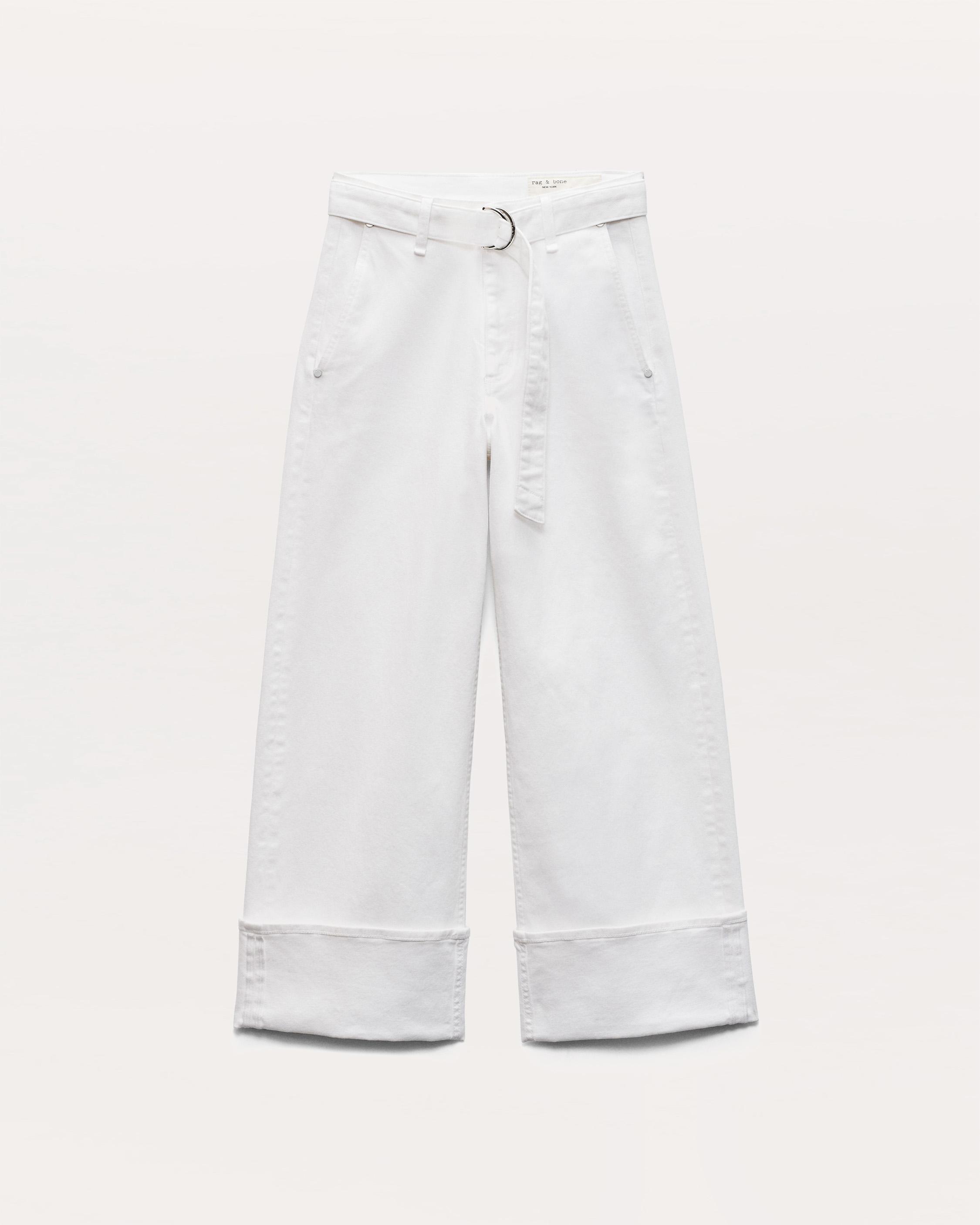Andi Belted Ankle-Length Wide-Leg Jeans