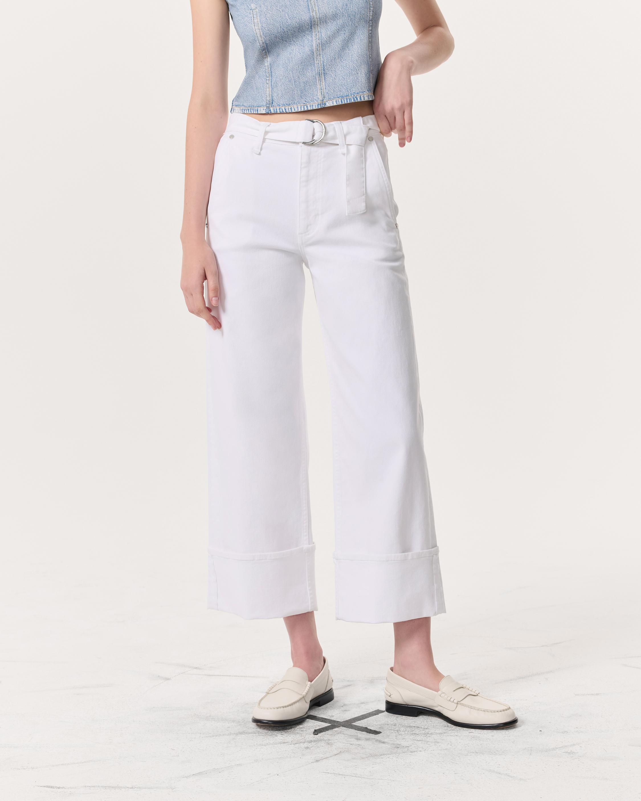 Andi Belted Ankle-Length Wide-Leg Jeans
