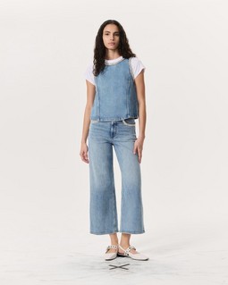 Andi Embellished Ankle-Length Wide-Leg Jeans - Pacific With Andi Embellished Ankle-Length Wide-Leg Jeans - Pacific With