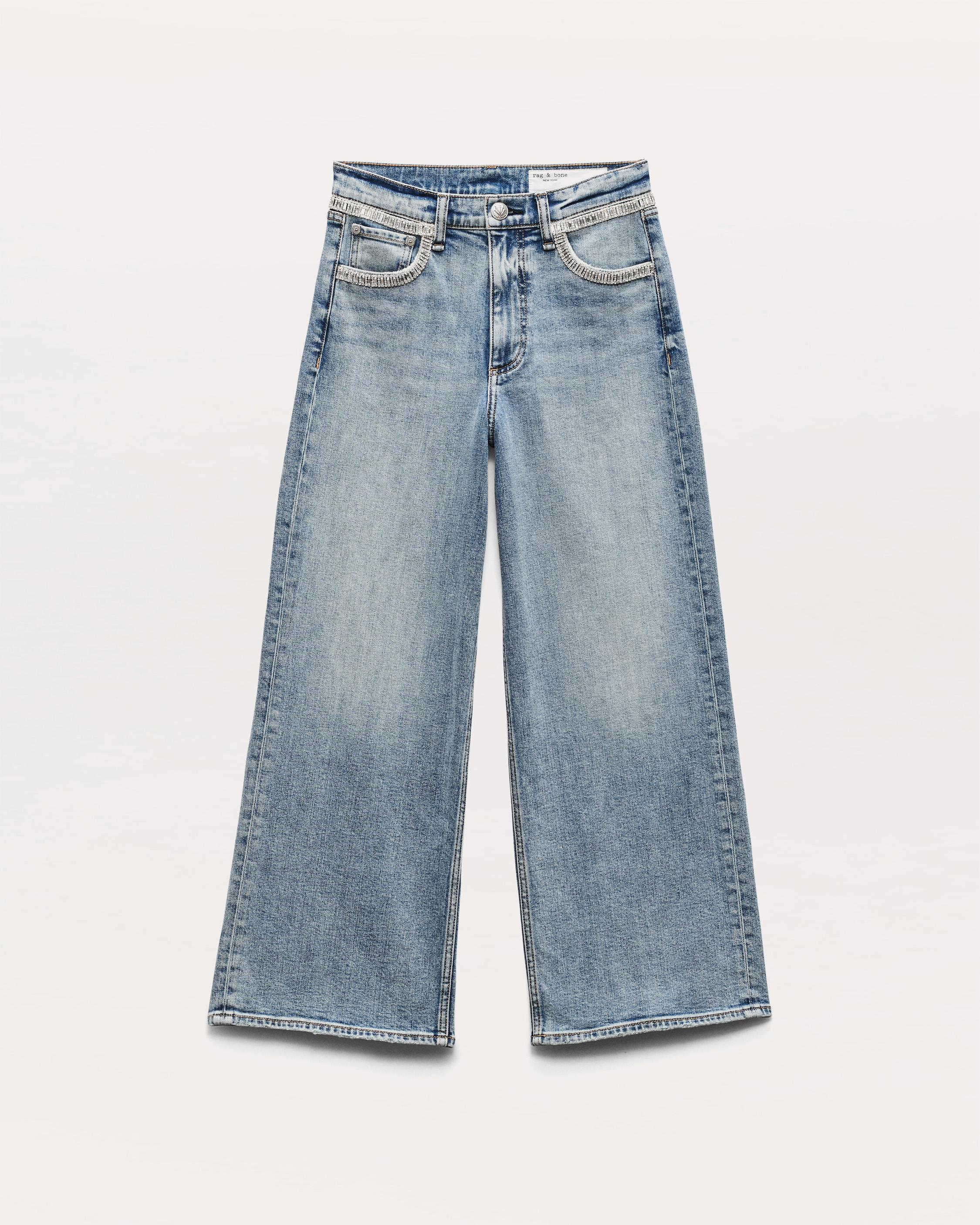Andi Embellished Ankle-Length Wide-Leg Jeans - image 2