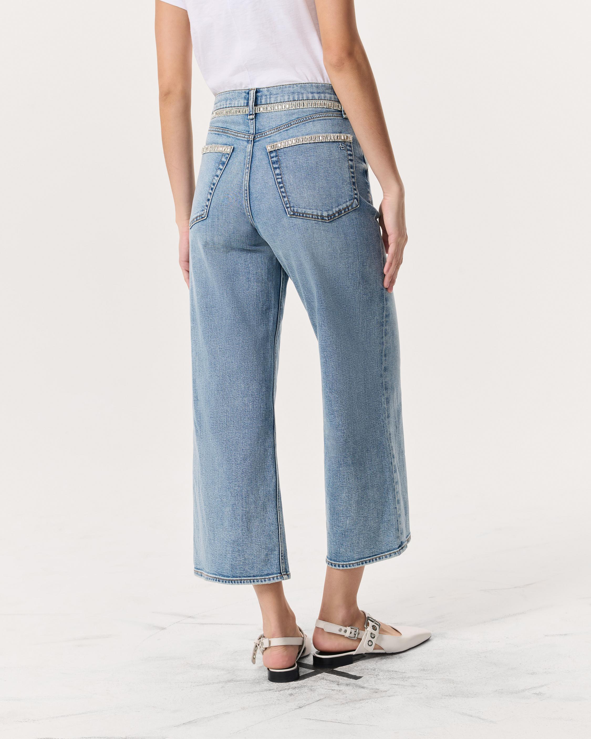 Andi Embellished Ankle-Length Wide-Leg Jeans - image 5