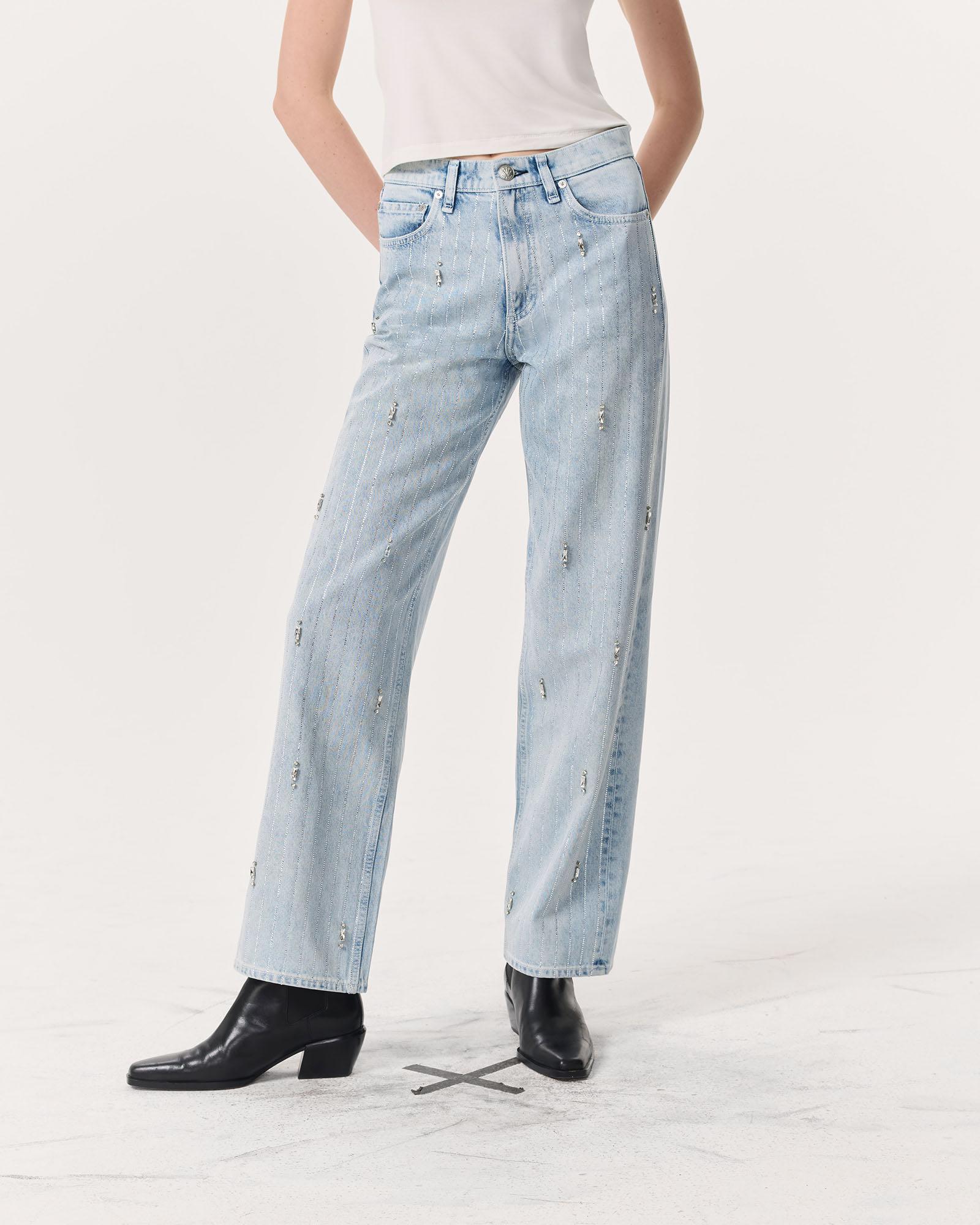 Shea Embellished Relaxed Straight Jeans - image 3