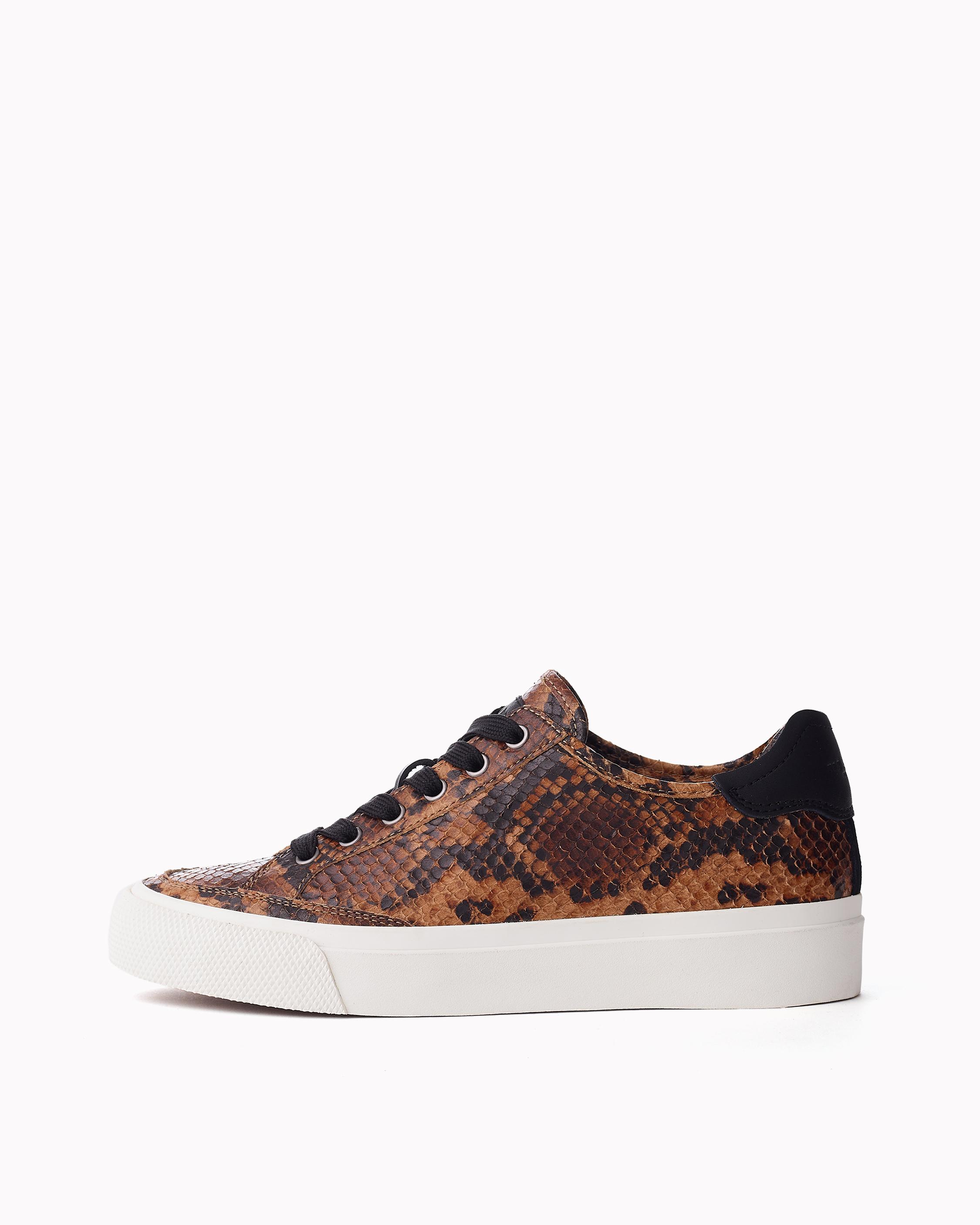 Rb Army Low Top Sneakers in Golden Brown Snakeskin rag bone