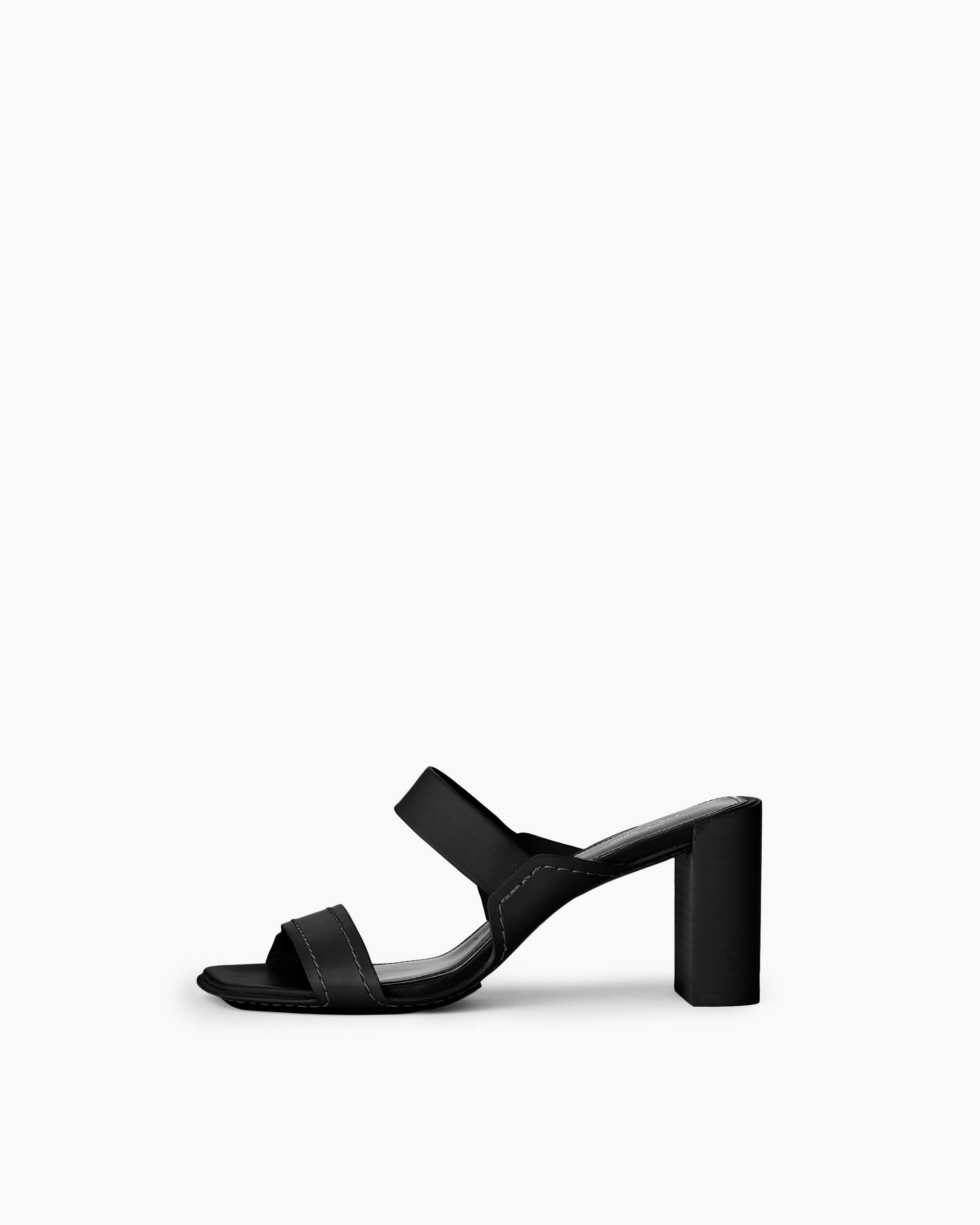 Colt Block Heel Black Slip On Sandals rag bone