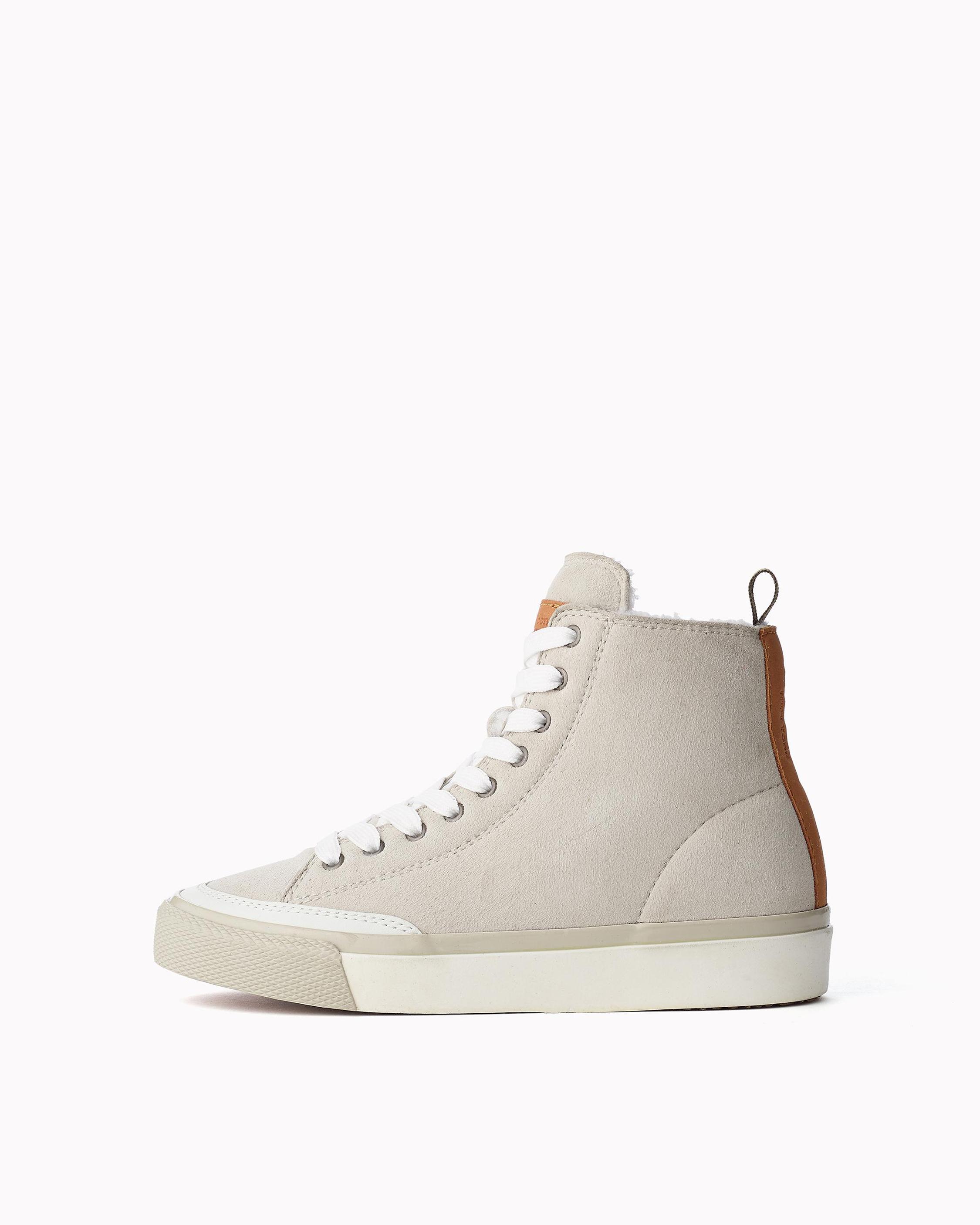 Women s Rb High Top with Shearling in White rag bone