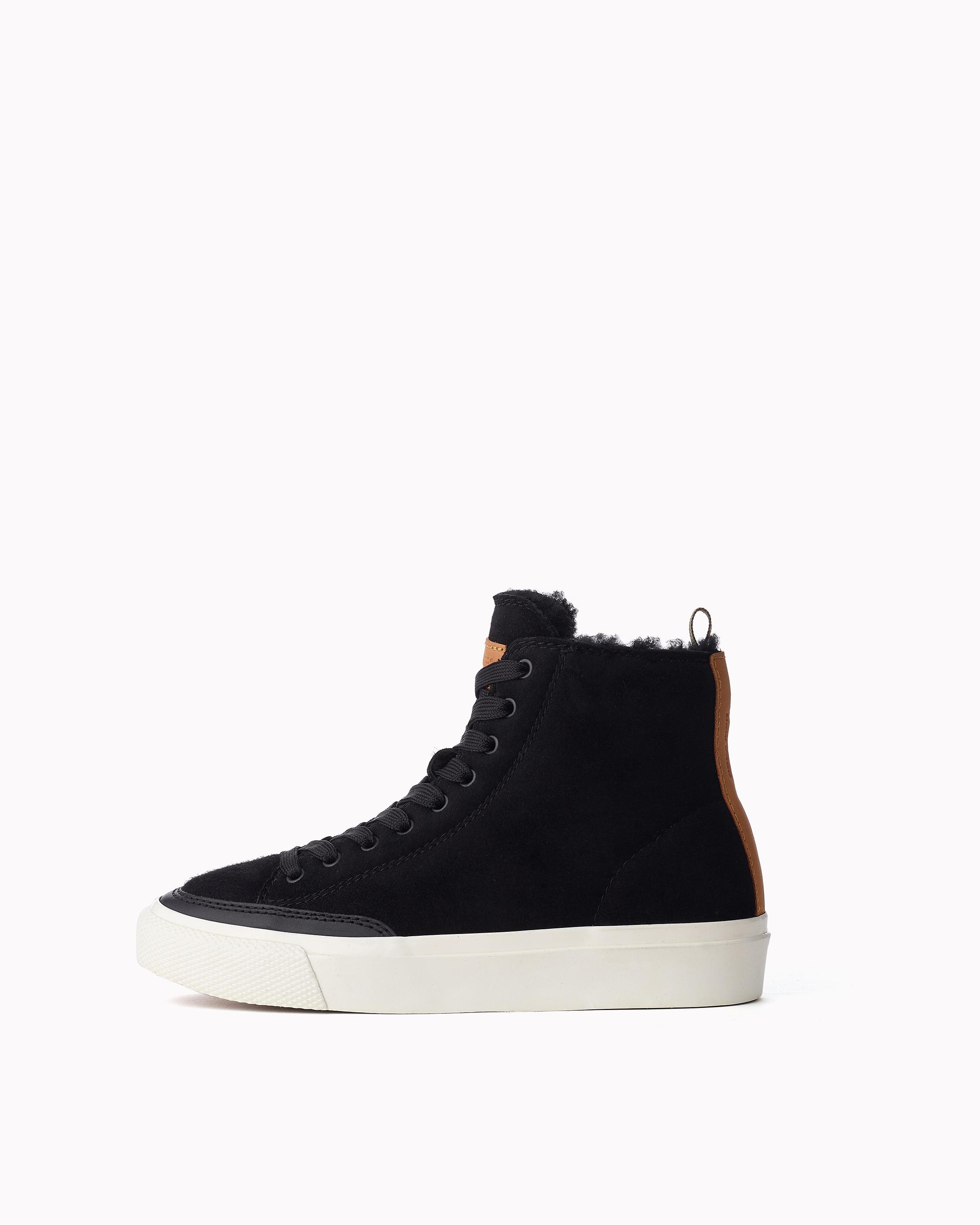 Women s Rb High Top with Shearling in Black rag bone