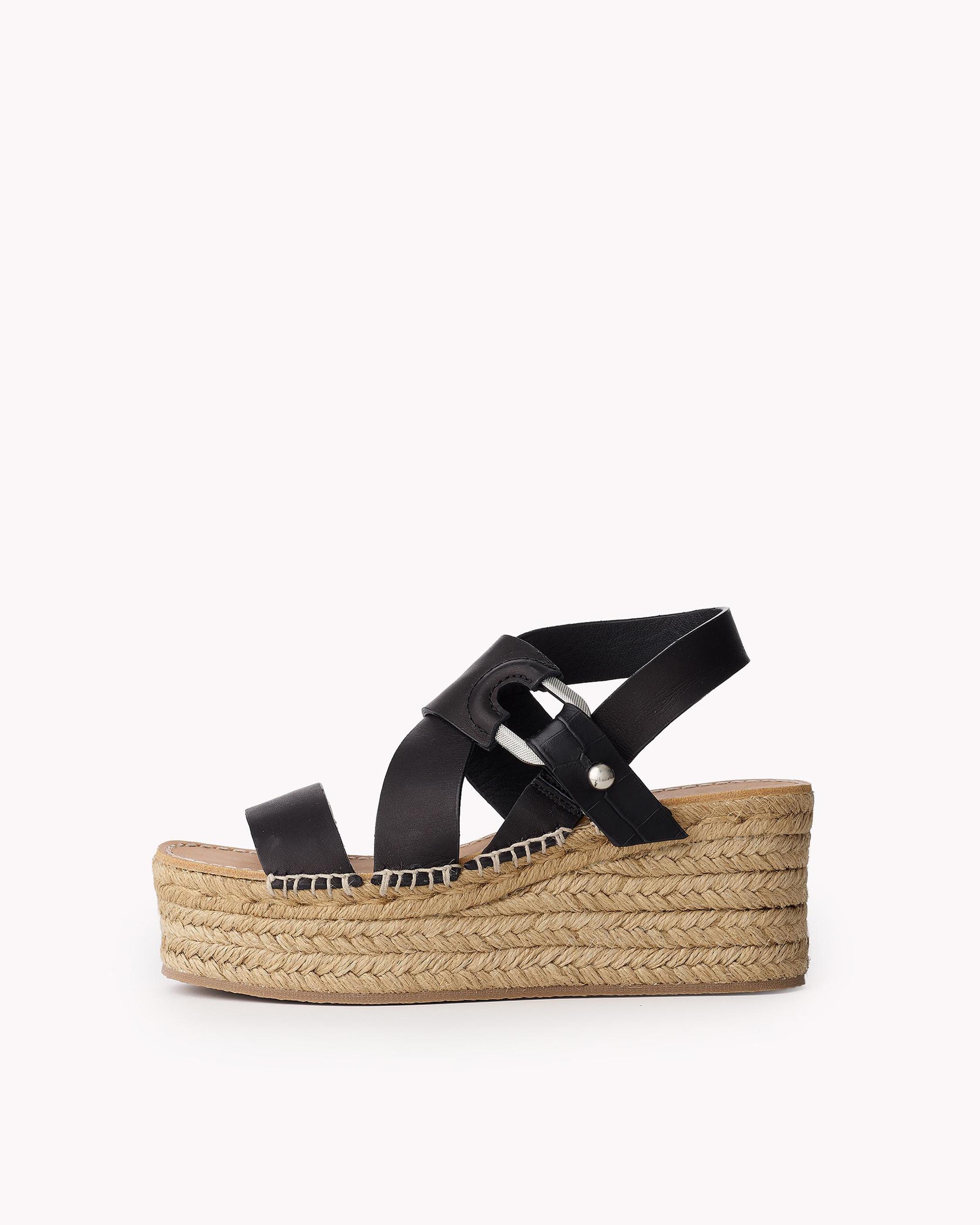 August Leather Platform Espadrilles rag bone