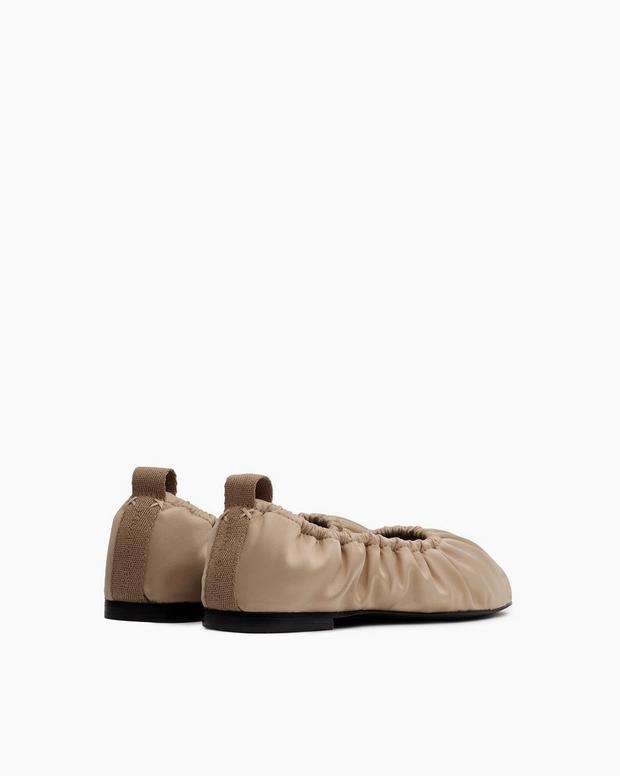 Elly Flat - Leather and Recycled Materials - Golden Sand Elly Flat - Leather and Recycled Materials - Golden Sand