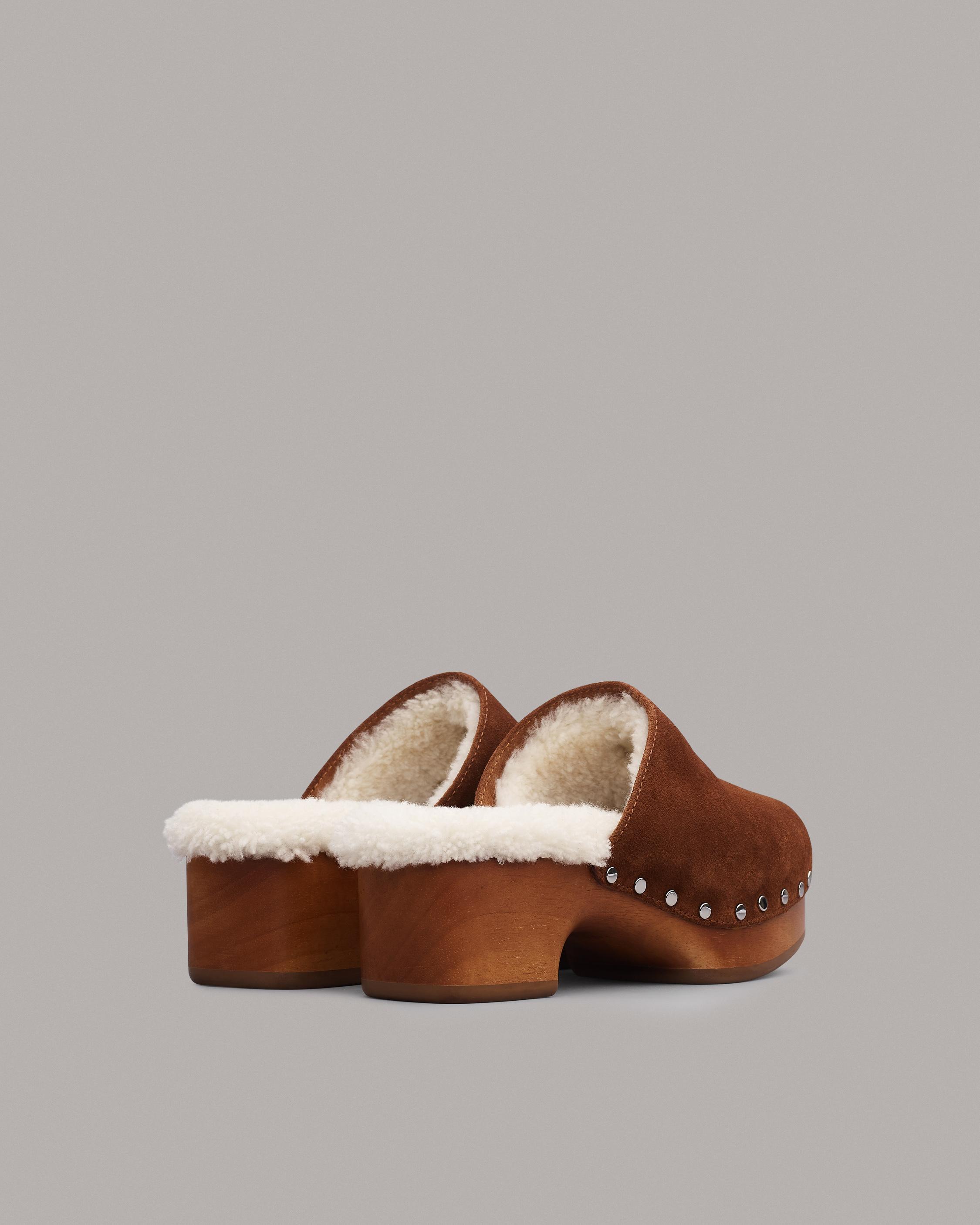 Mara Clog - Shearling - Chestnut Suede | rag & bone