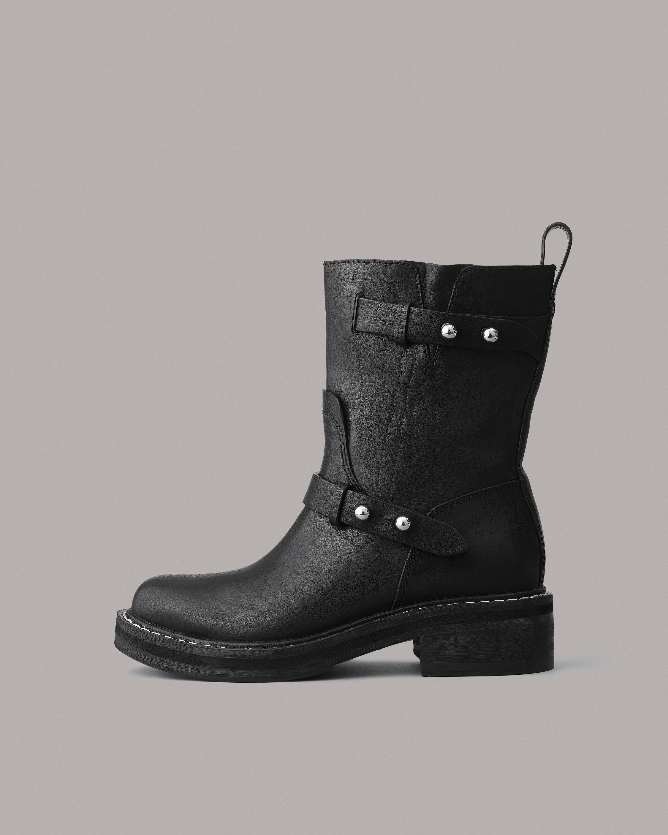 RB Leather Moto Boot Black rag bone