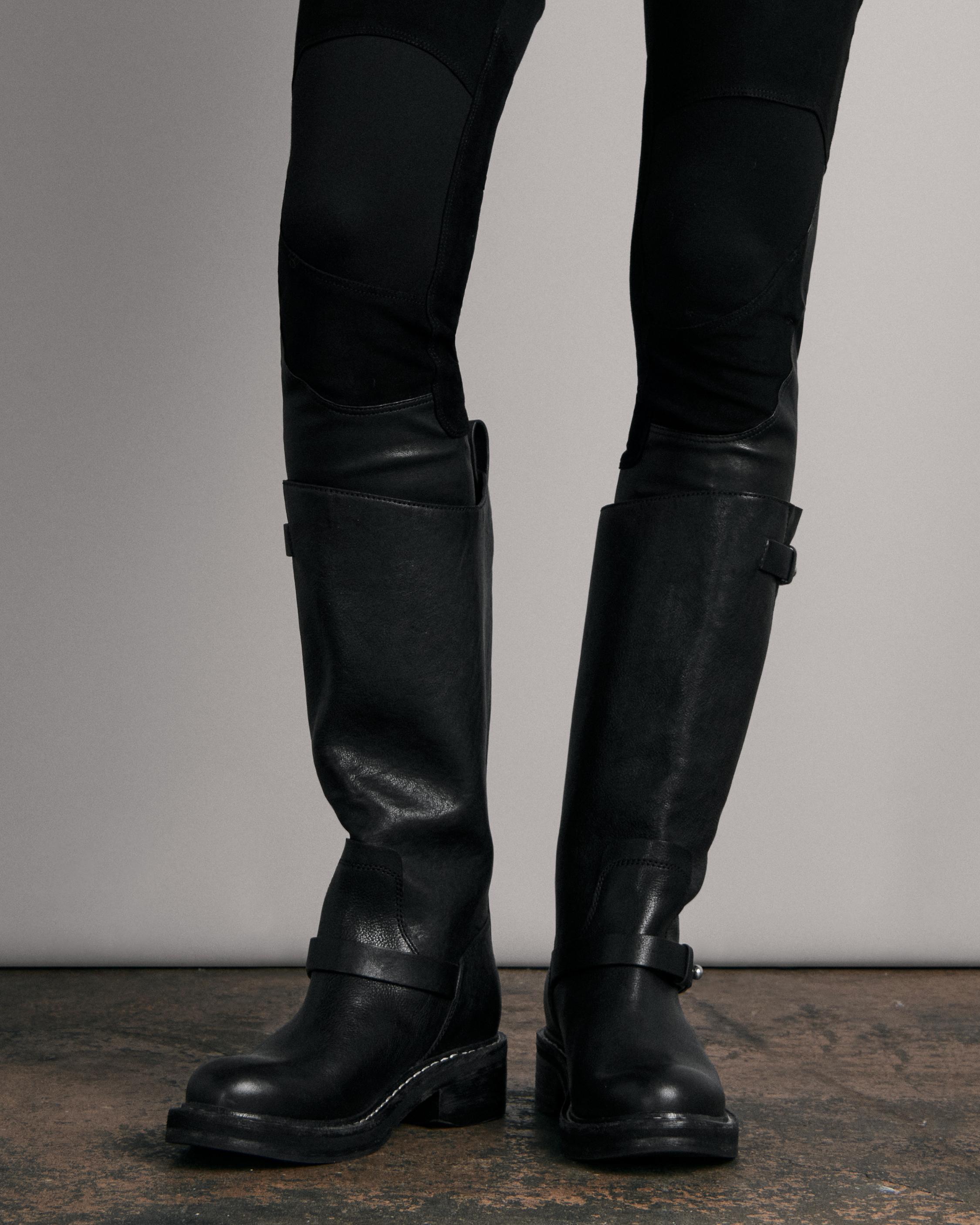 hanley leather tall moto boots