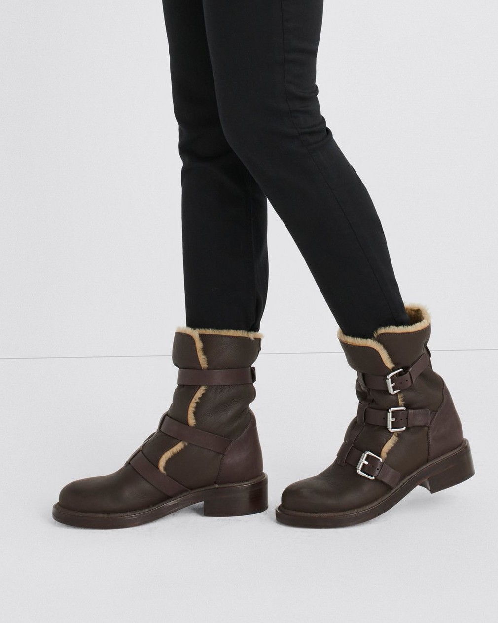 RB Moto Buckle Boot - Leather & Shearling