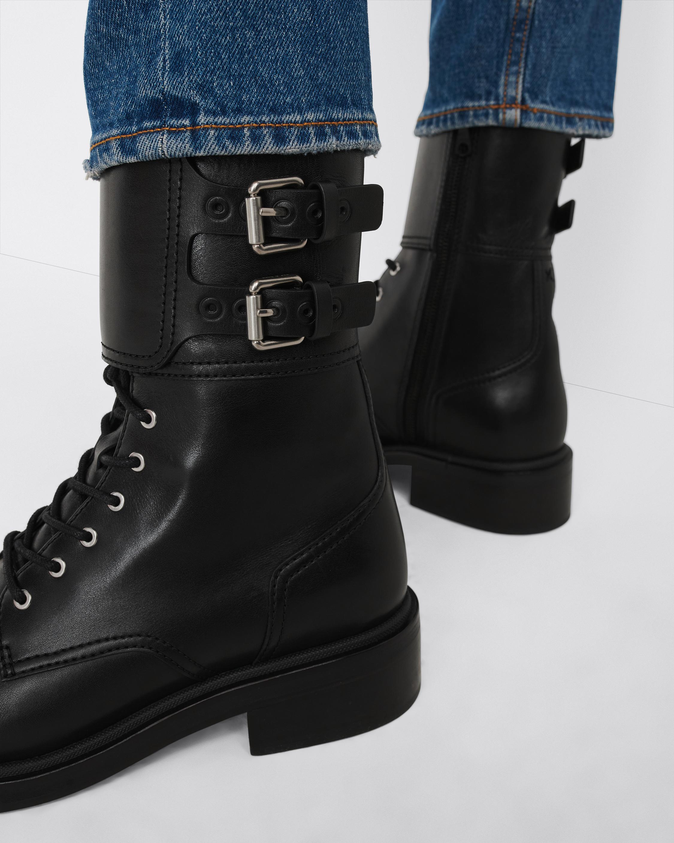 RB Moto Lace-Up Boot - Leather