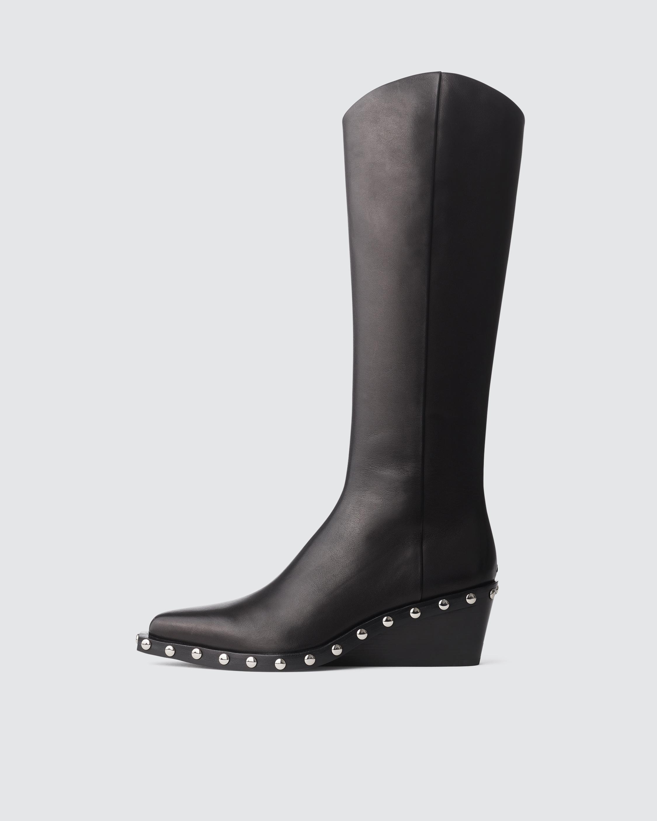 Santiago Tall Boot Leather Black rag bone