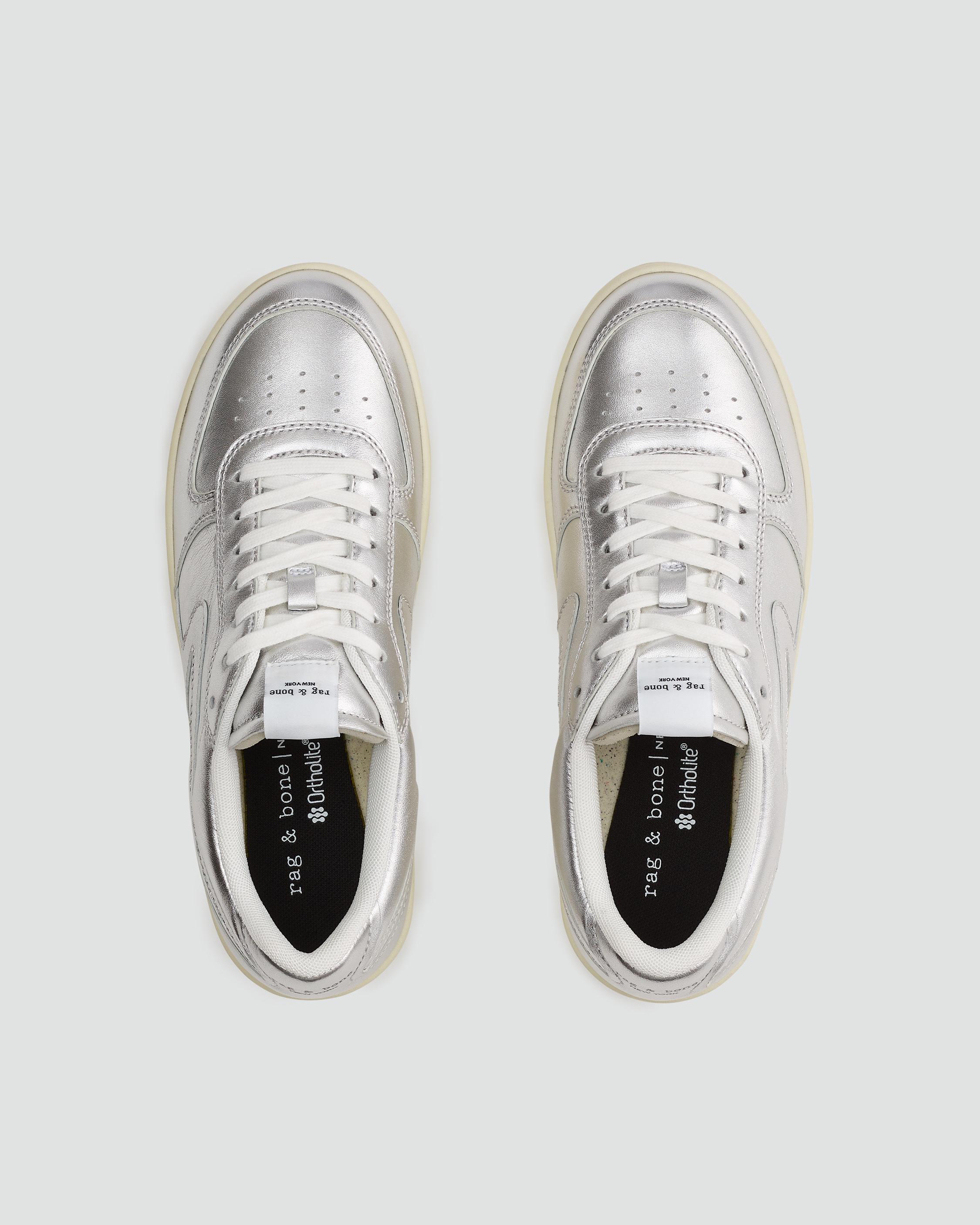 Retro Court Sneaker - Leather - Silver | rag & bone