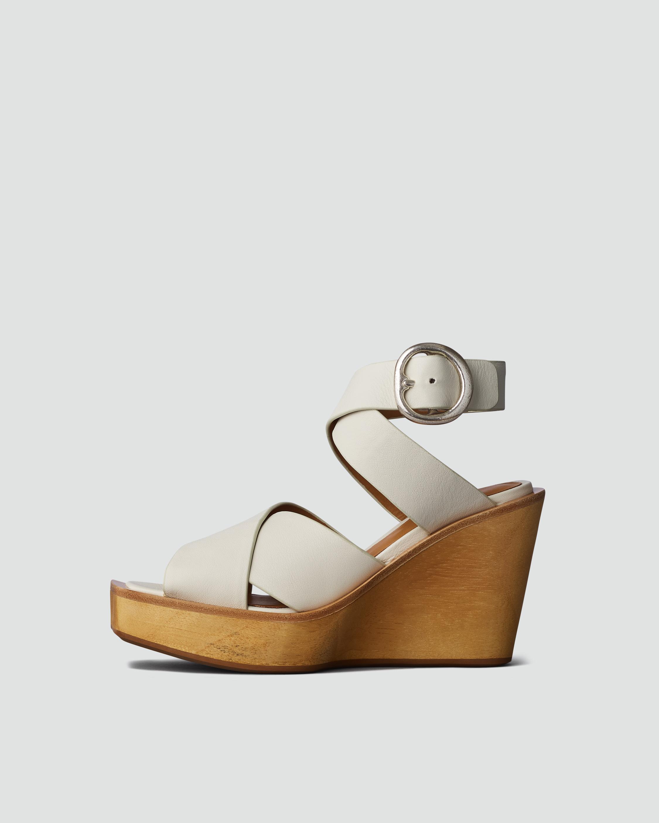 Rag & Bone Santiago Crisscross Wedge Sandal In Denim