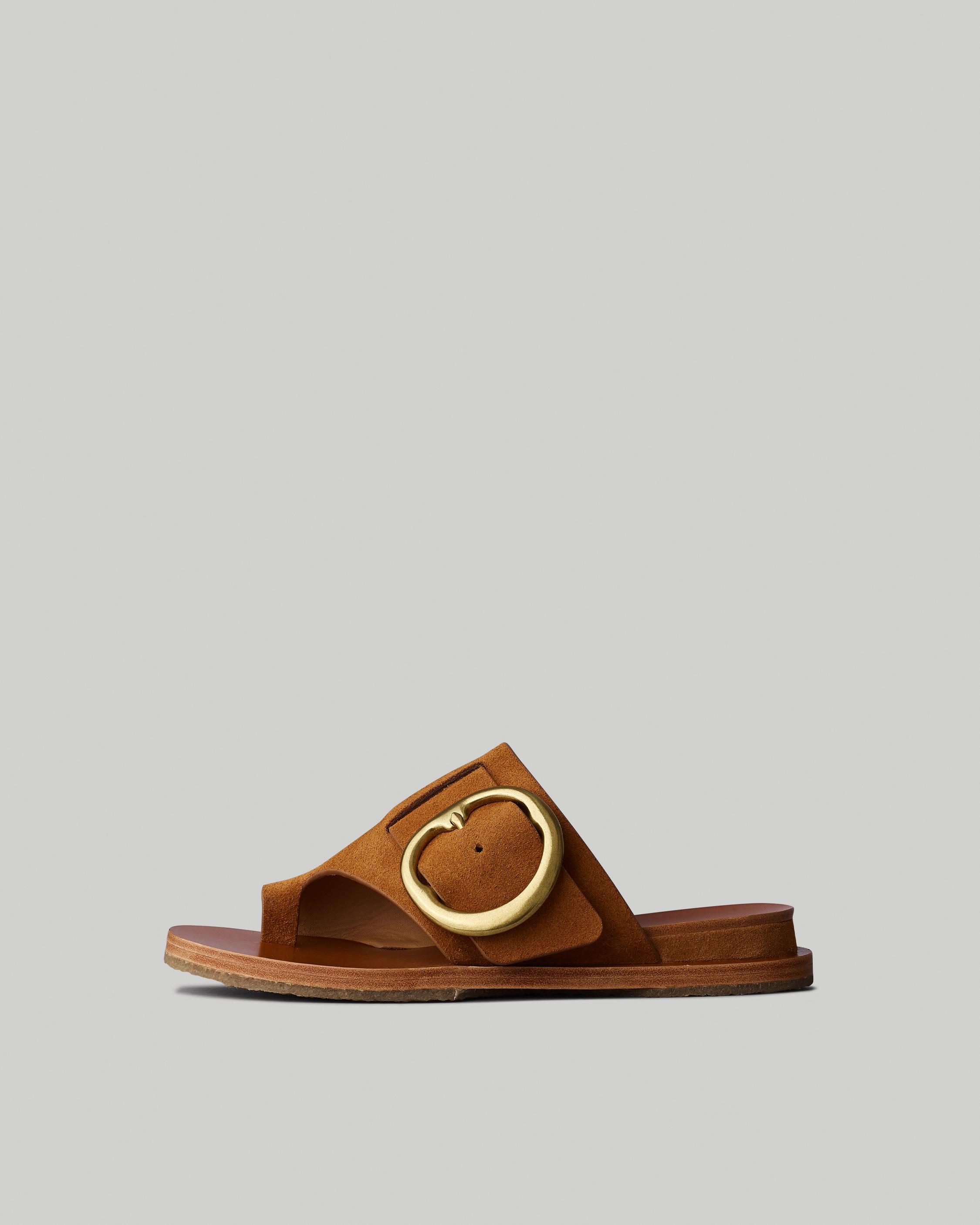 Beau Buckle Slide - Suede