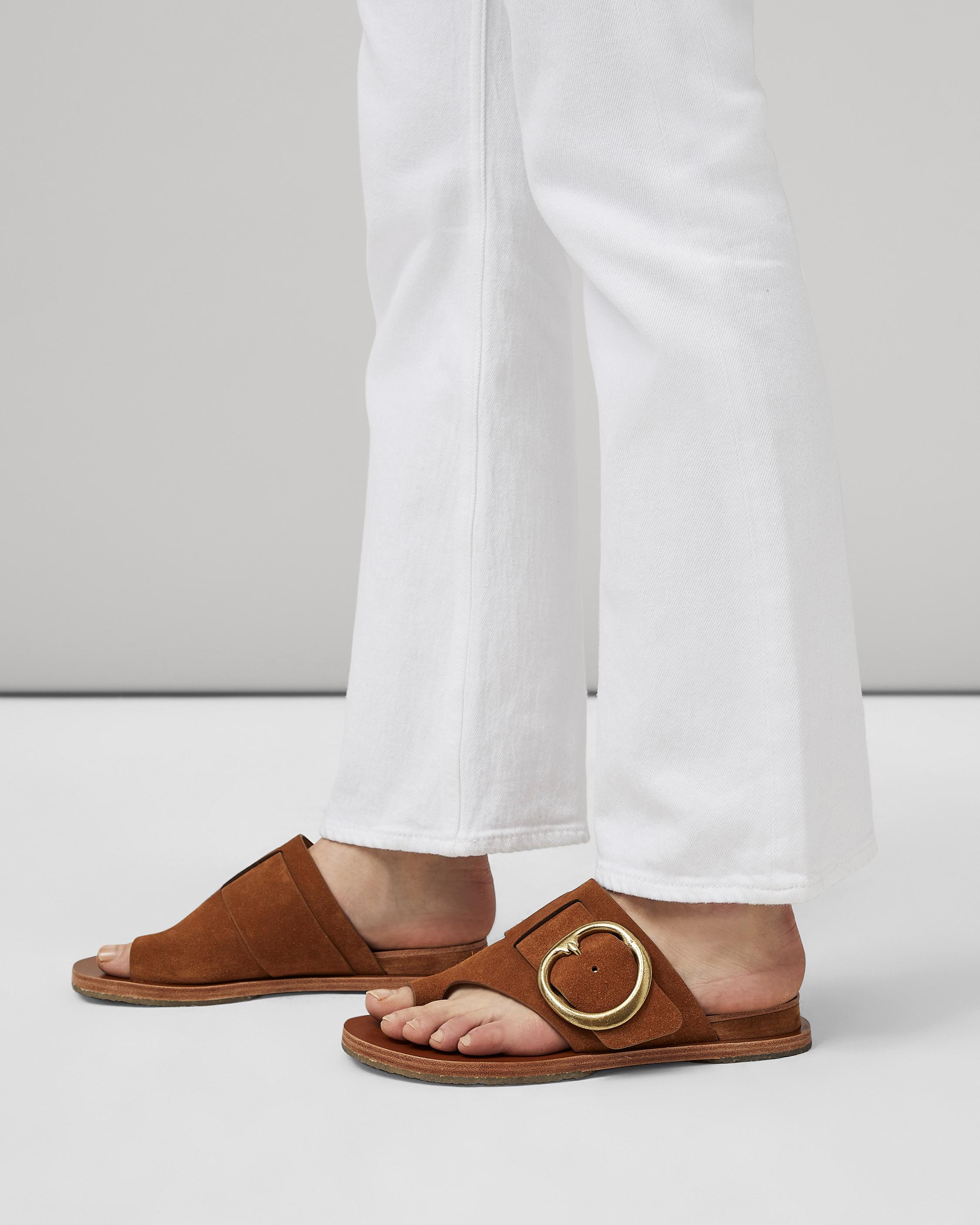 Beau Buckle Slide - Suede