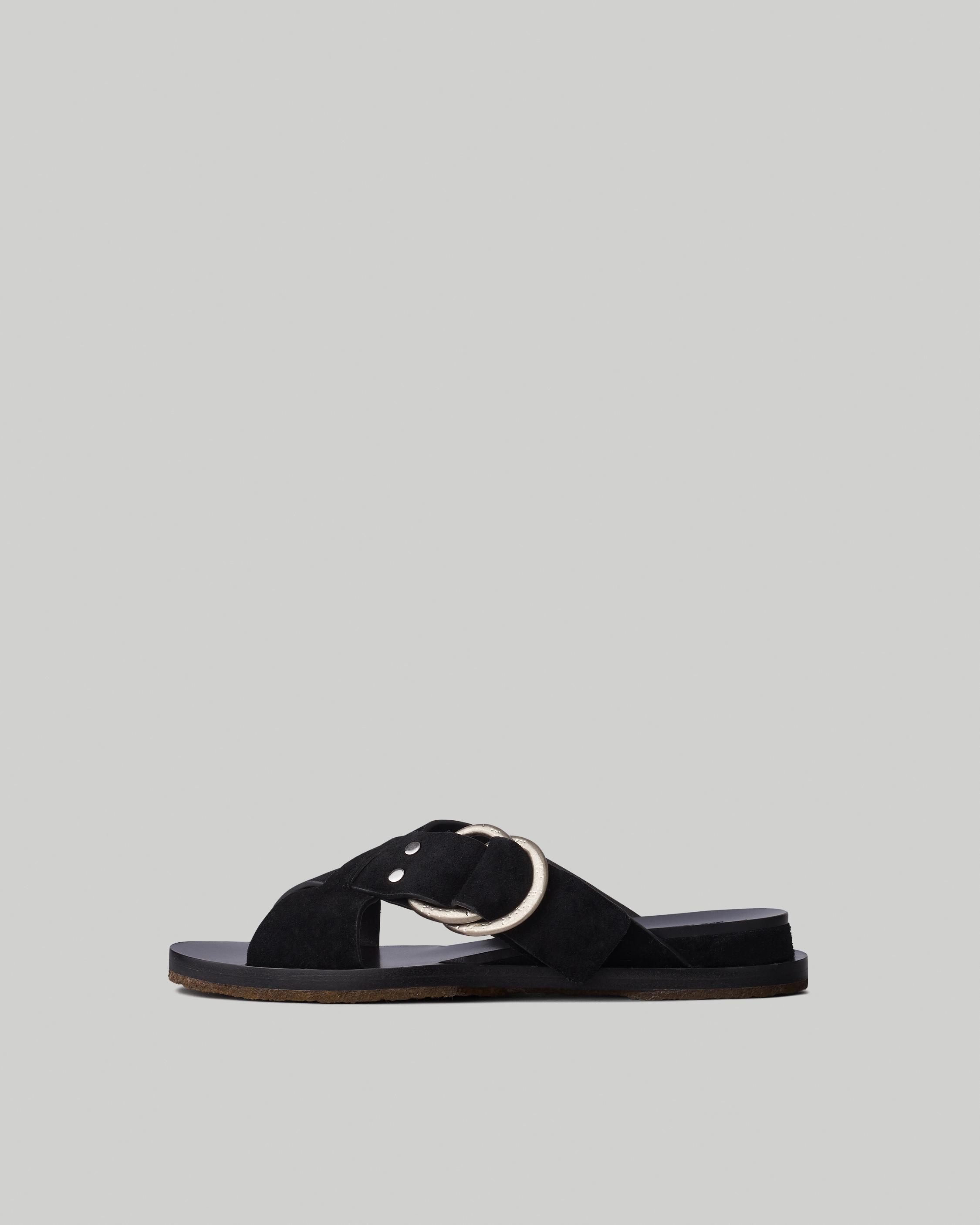 Beau Cross Strap Slide - Suede image number 1