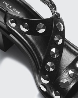 Geo Studded Block Heel - Leather image number 7