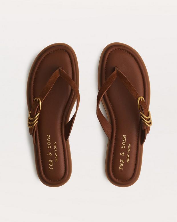 Gia Italian Suede Thong Sandals - Umber Suede | rag & bone Gia Italian Suede Thong Sandals - Umber Suede | rag & bone