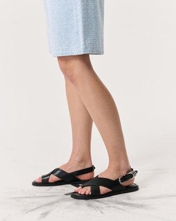Gia Leather Crossover Sandals - Black | rag & bone Gia Leather Crossover Sandals - Black | rag & bone