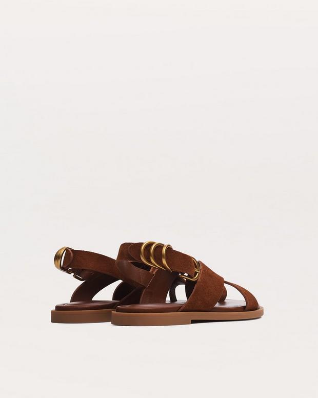 Gia Italian Suede Crossover Sandals - Umber Suede | rag & bone Gia Italian Suede Crossover Sandals - Umber Suede | rag & bone