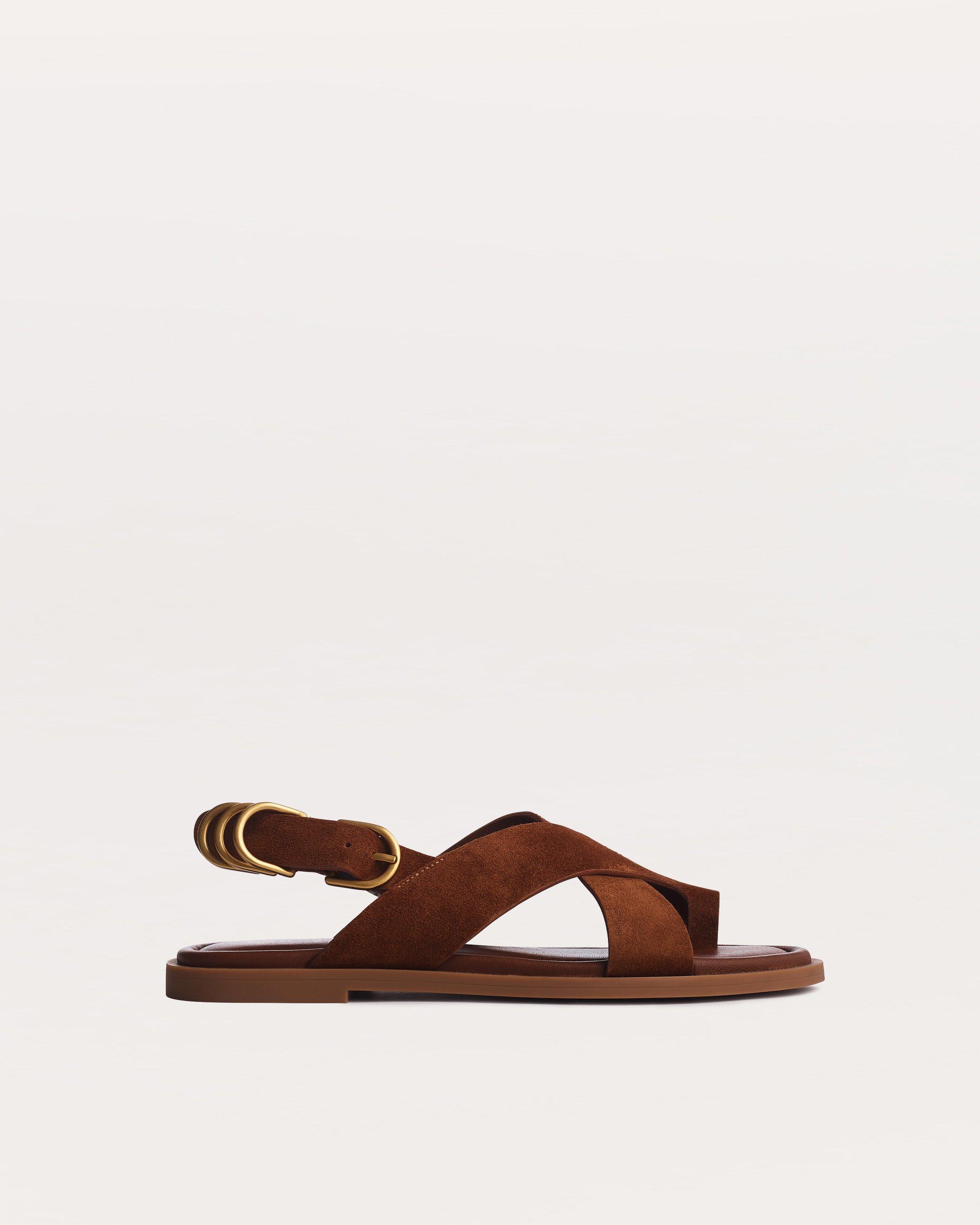Gia Italian Suede Crossover Sandals
