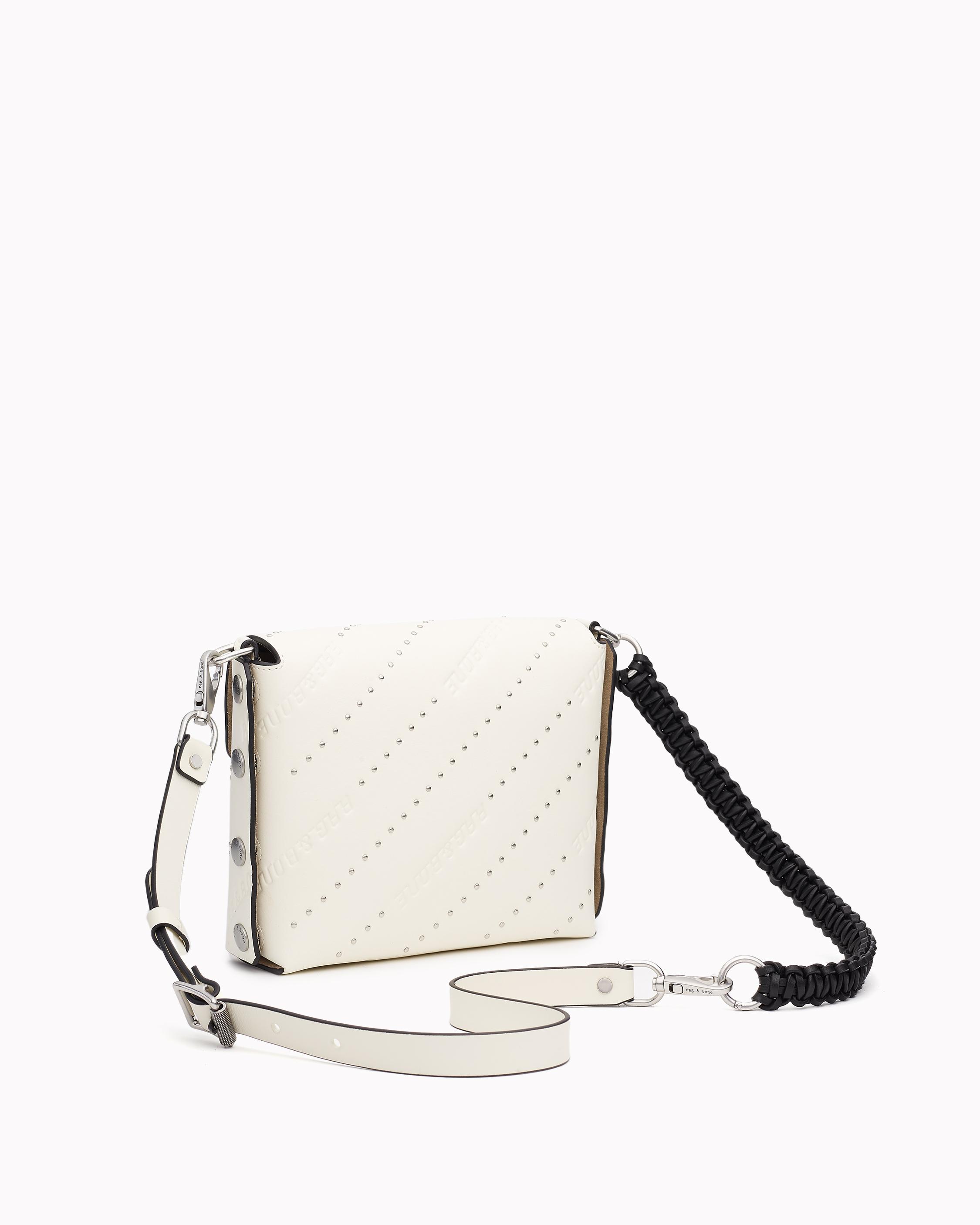 Atlas Shoulder Bag in Antique White Studded Leather | rag & bone