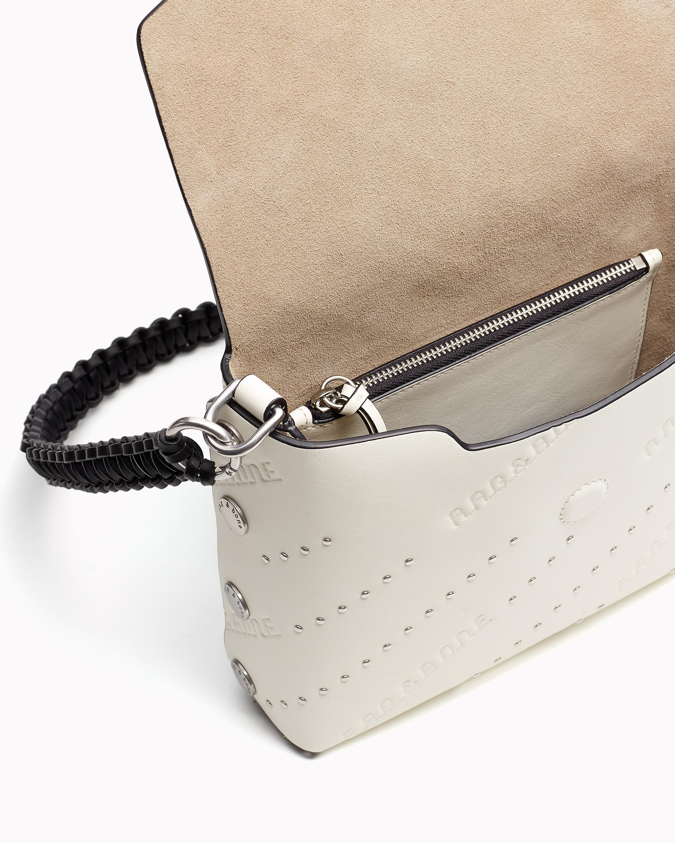 Atlas Shoulder Bag in Antique White Studded Leather rag bone