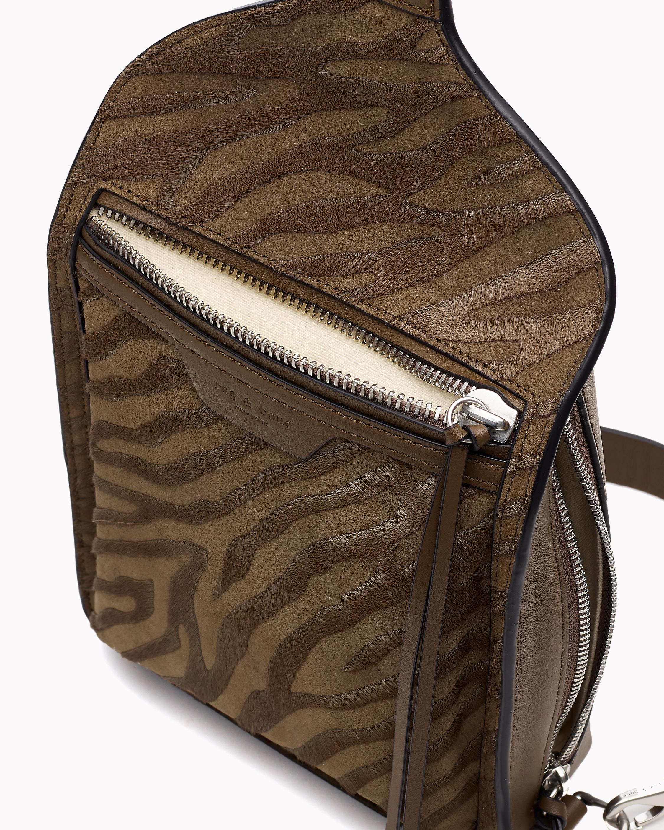 Elliot Sling Fanny Pack in Taupe Zebra rag bone