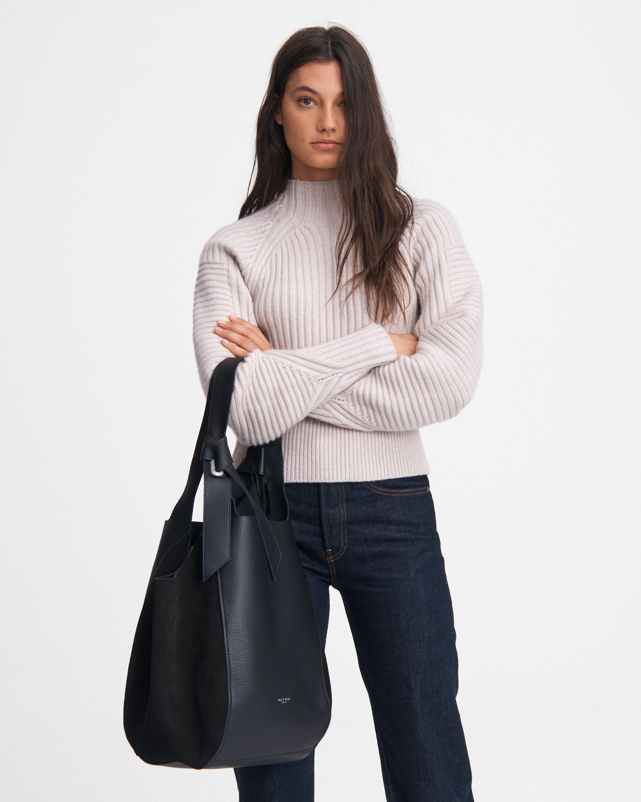 Suede shopper tote online bag